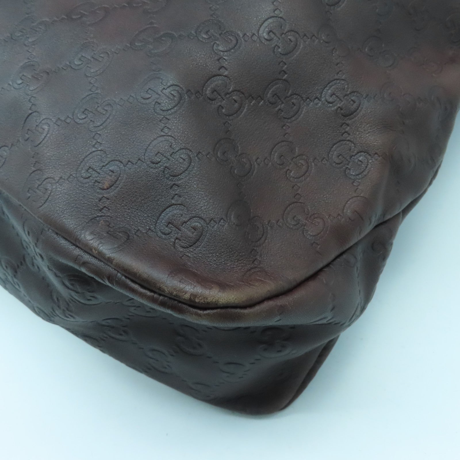 GUCCI 皮革Shoulder Bag金扣肩背袋啡色