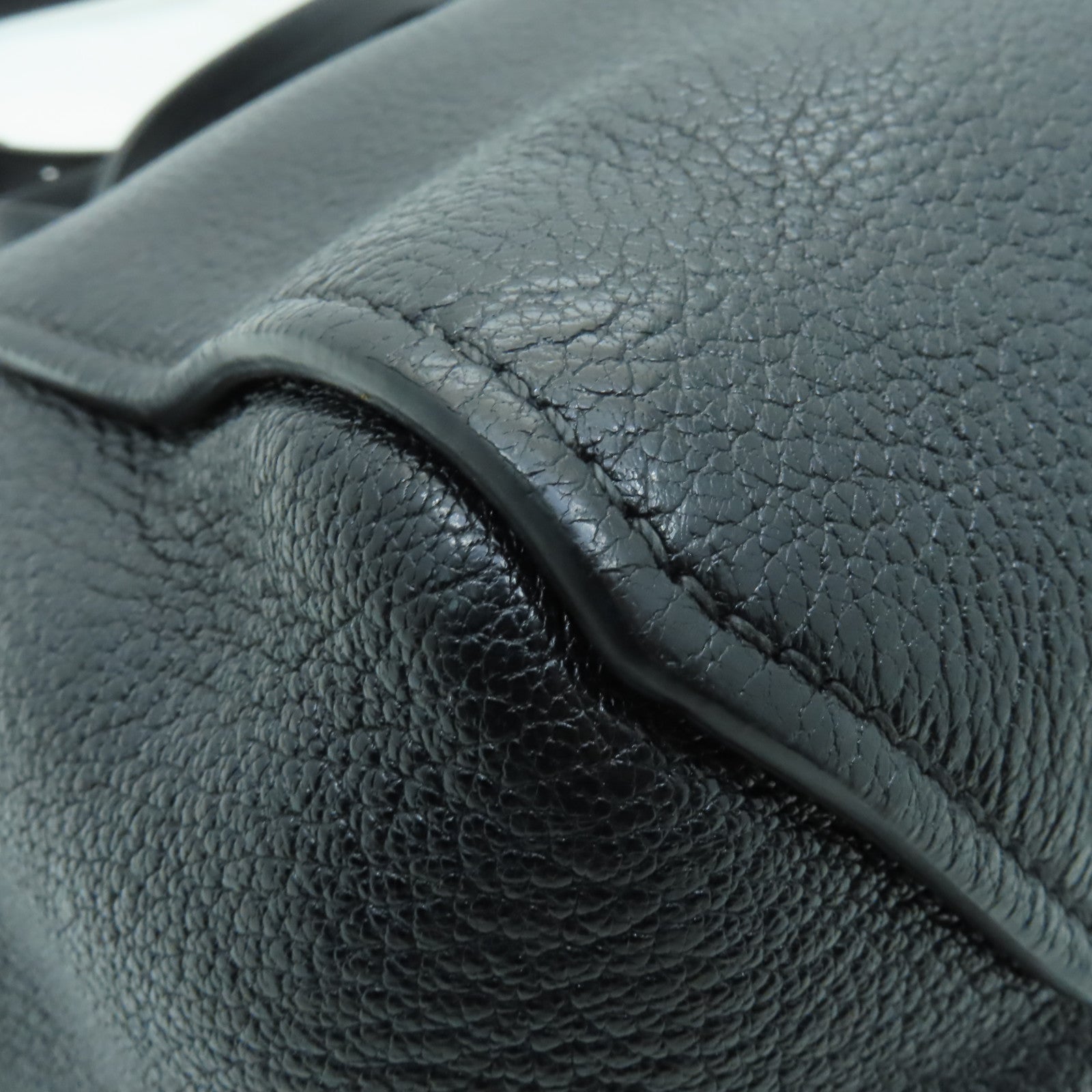 Miu Miu 牛皮皮革2way Shoulder Bag銀扣手挽肩背兩用袋黒色