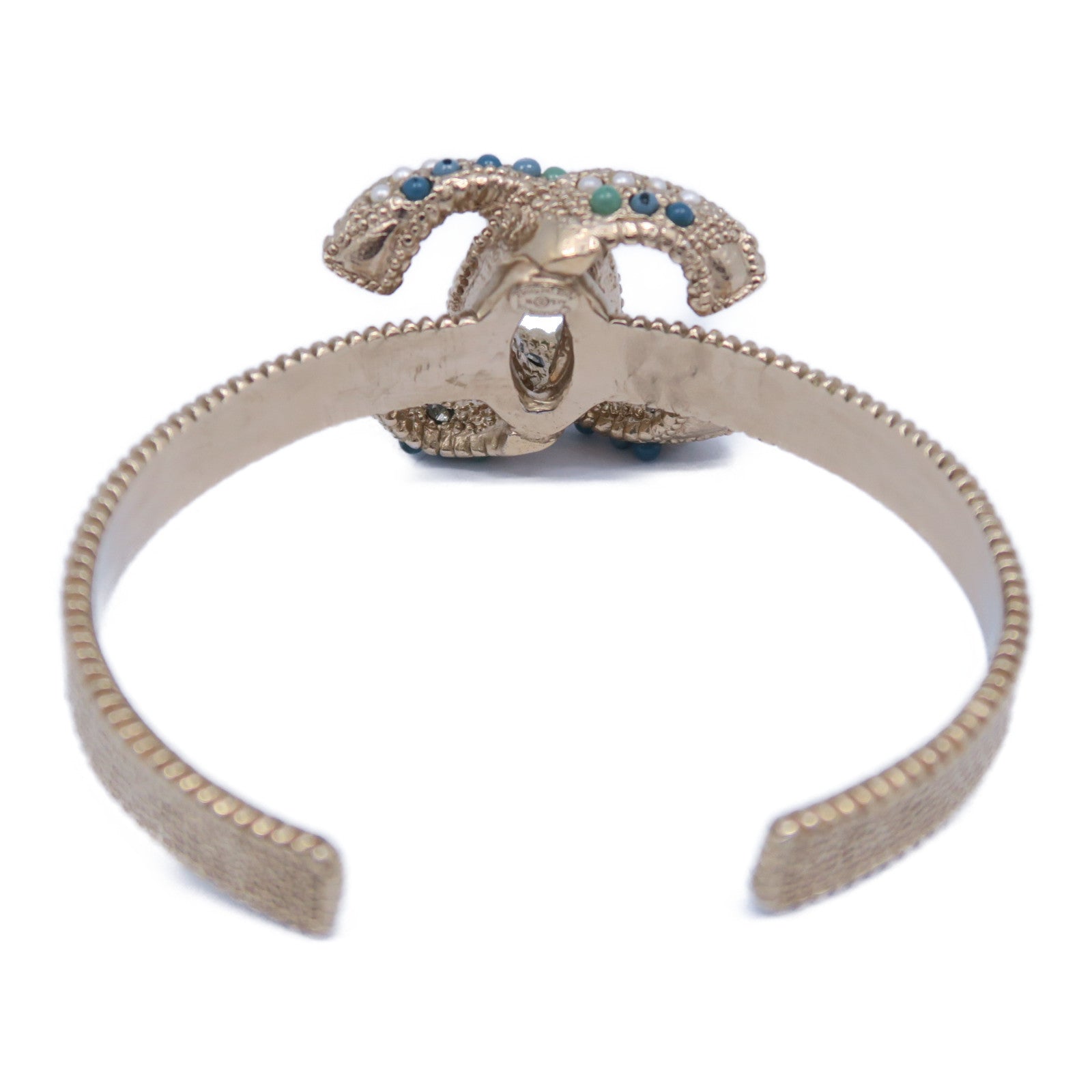CHANEL 金屬Bangle手鐲金色/藍色