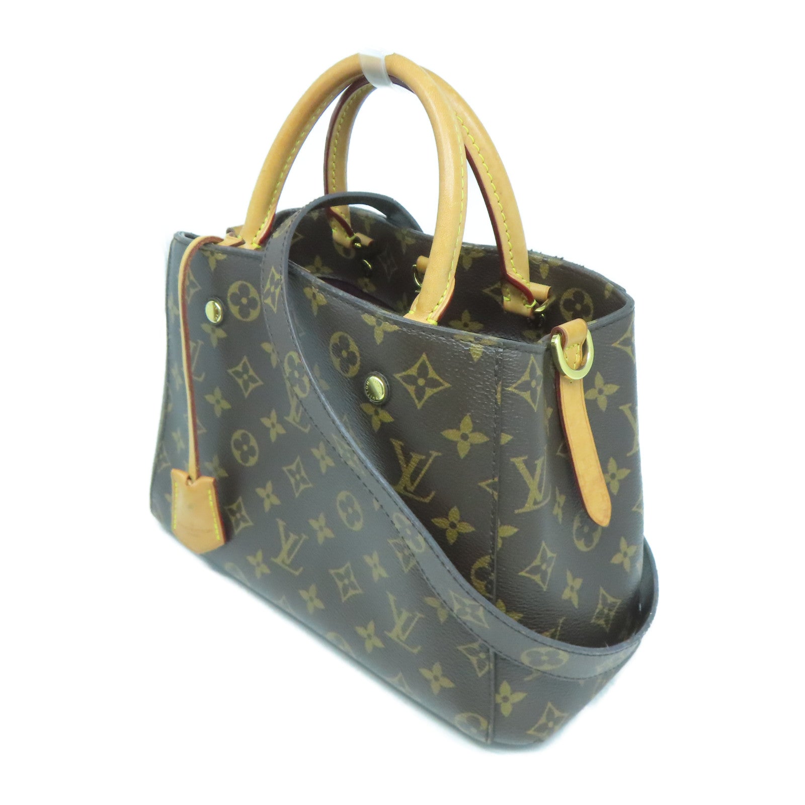 LOUIS VUITTON Monogram Montaigne BB金扣手挽肩背兩用袋啡色