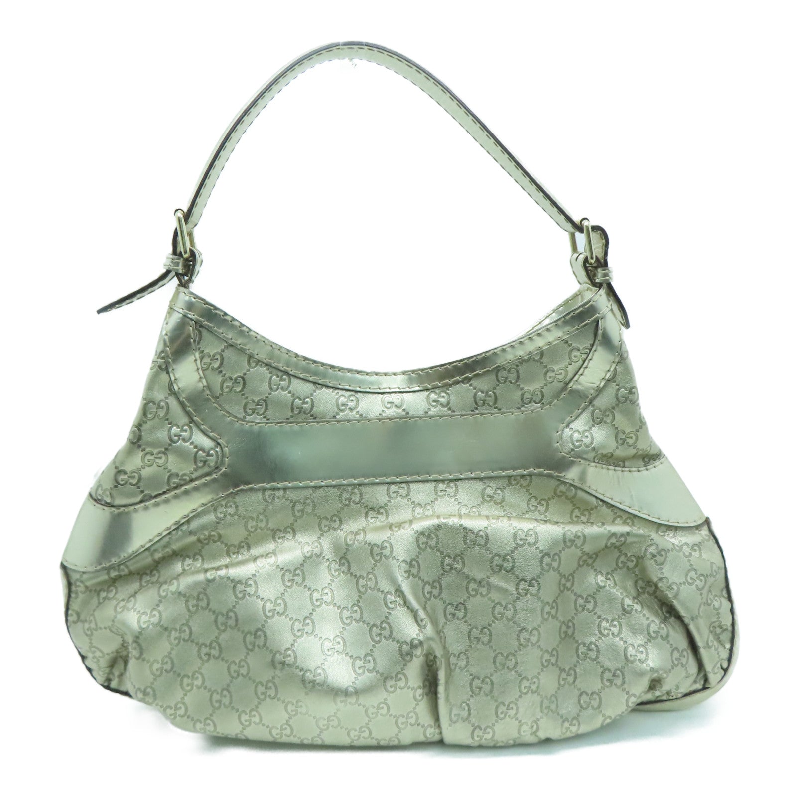 GUCCI 牛皮皮革Shoulder Bag金扣肩背袋香槟金色