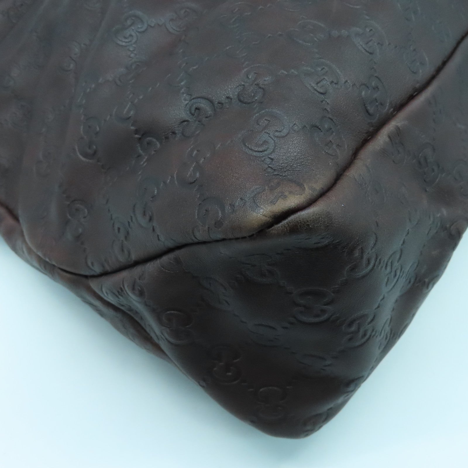 GUCCI 皮革Shoulder Bag金扣肩背袋啡色