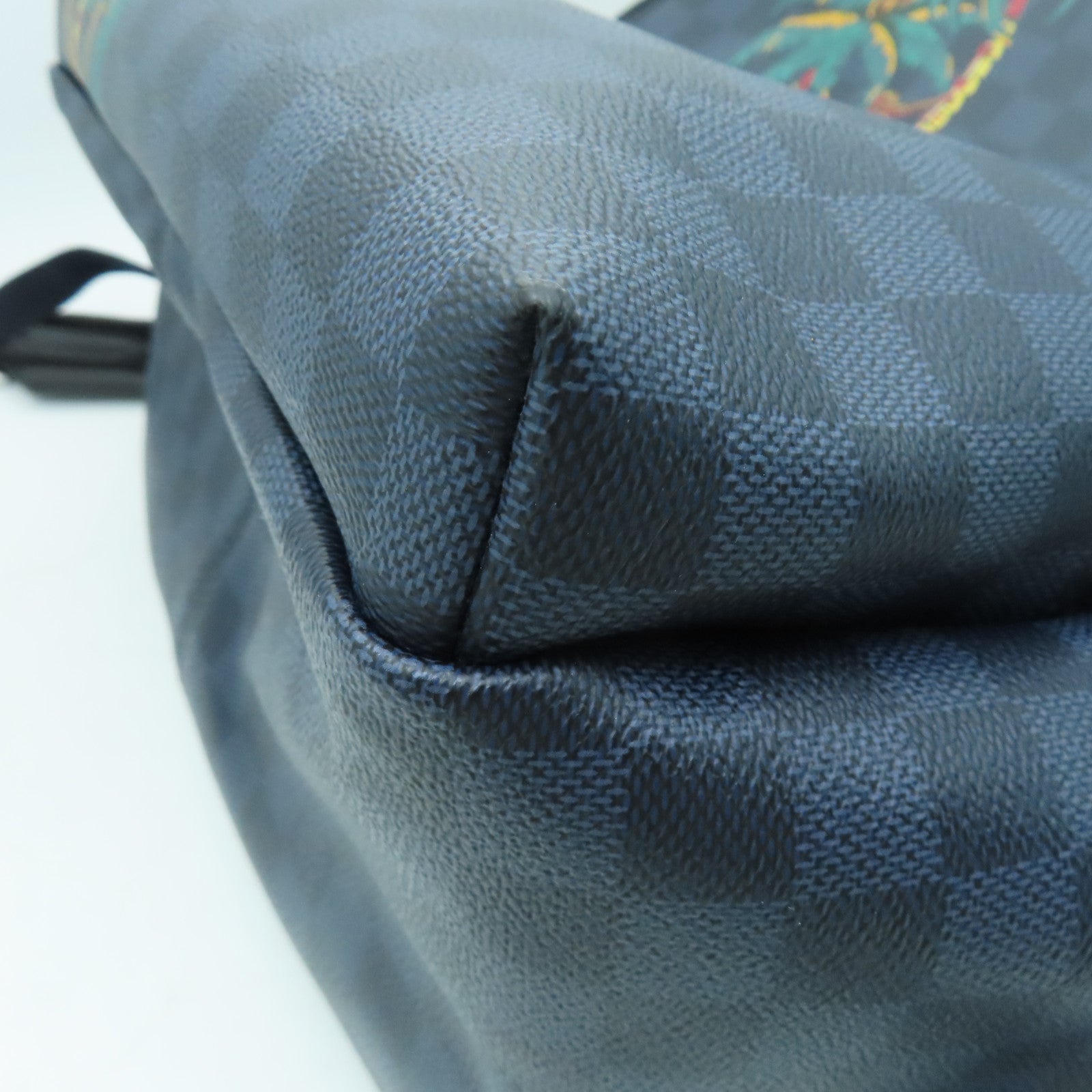 LOUIS VUITTON Damier Apollo銀扣背包深藍色