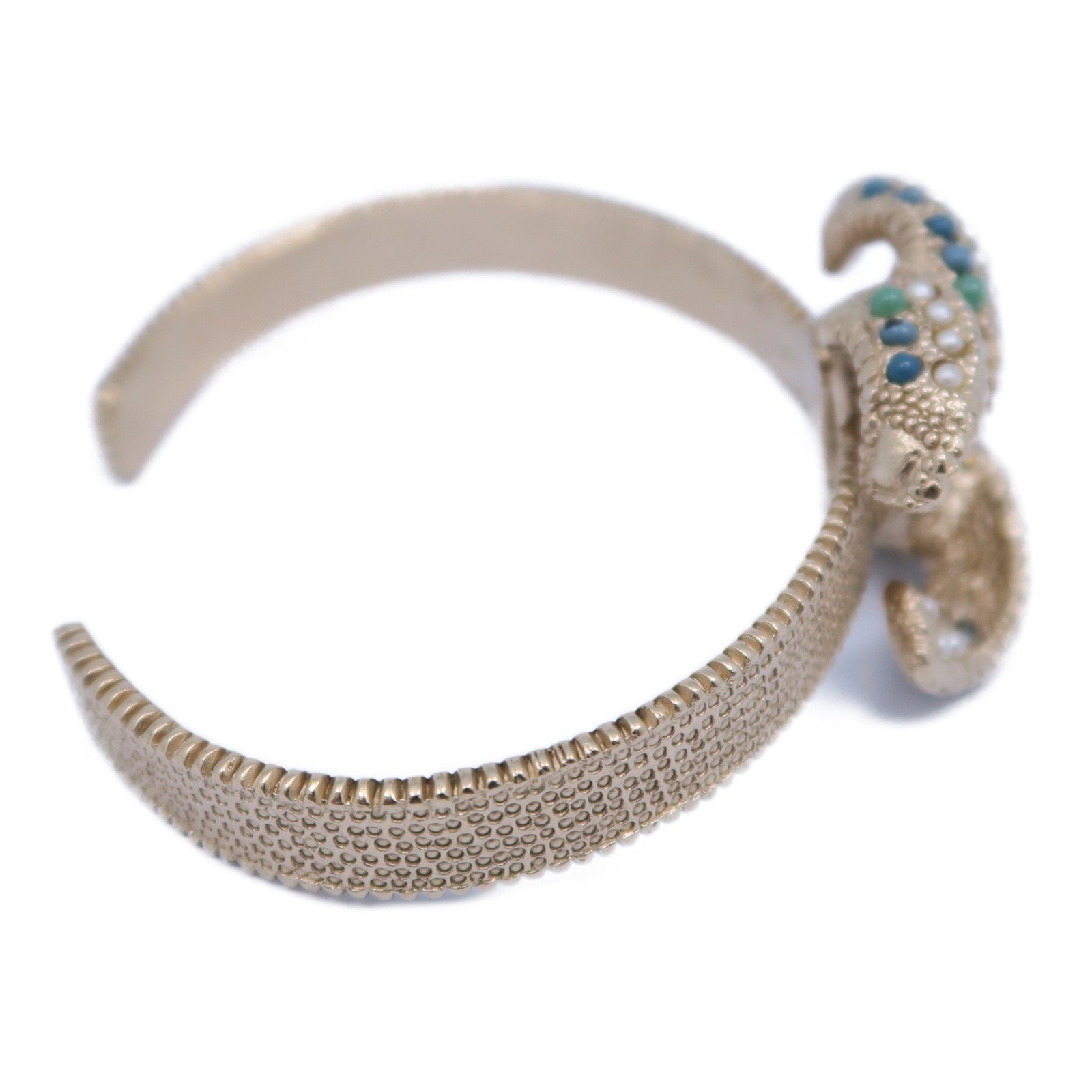 CHANEL 金屬Bangle手鐲金色/藍色
