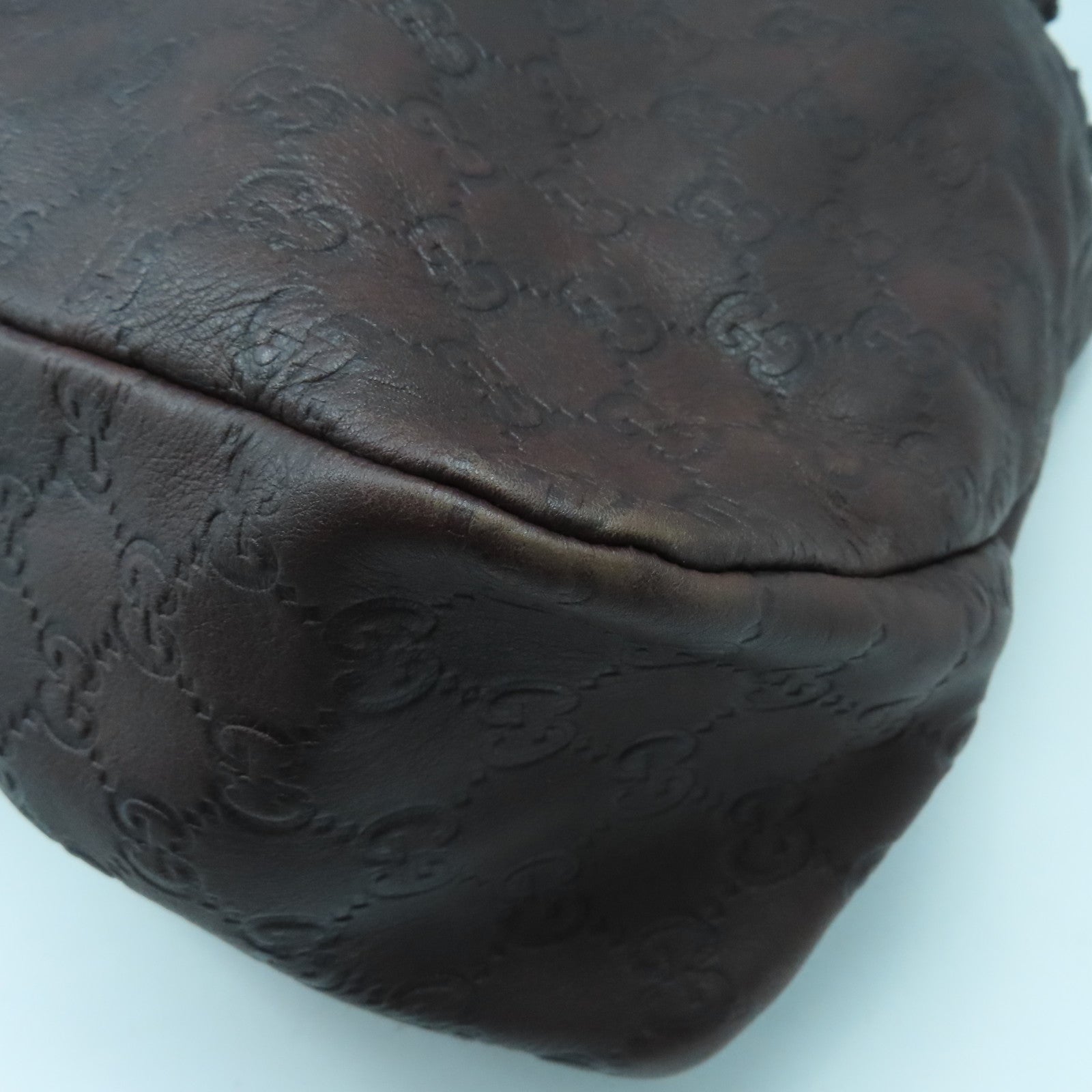 GUCCI 皮革Shoulder Bag金扣肩背袋啡色