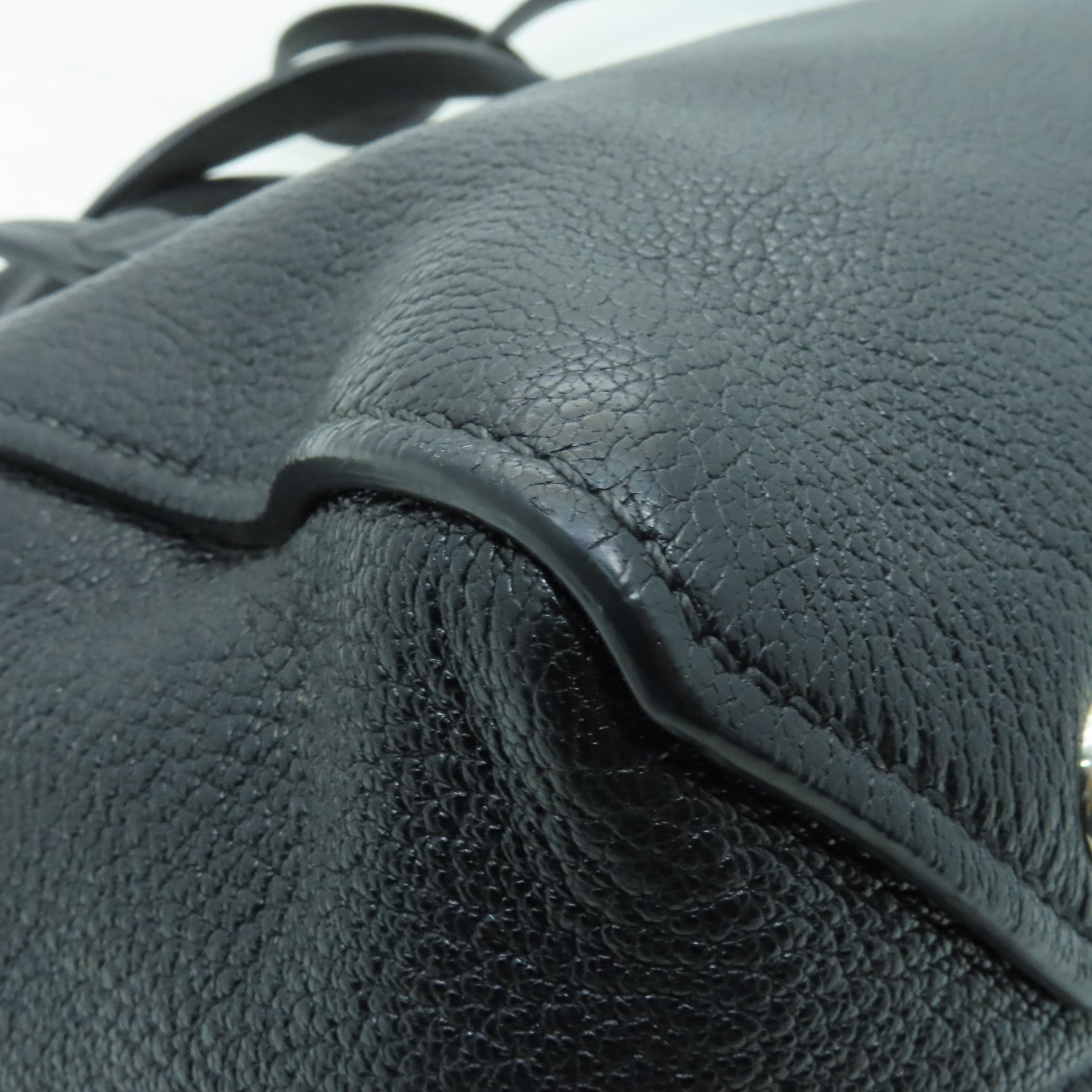 Miu Miu 牛皮皮革2way Shoulder Bag銀扣手挽肩背兩用袋黒色
