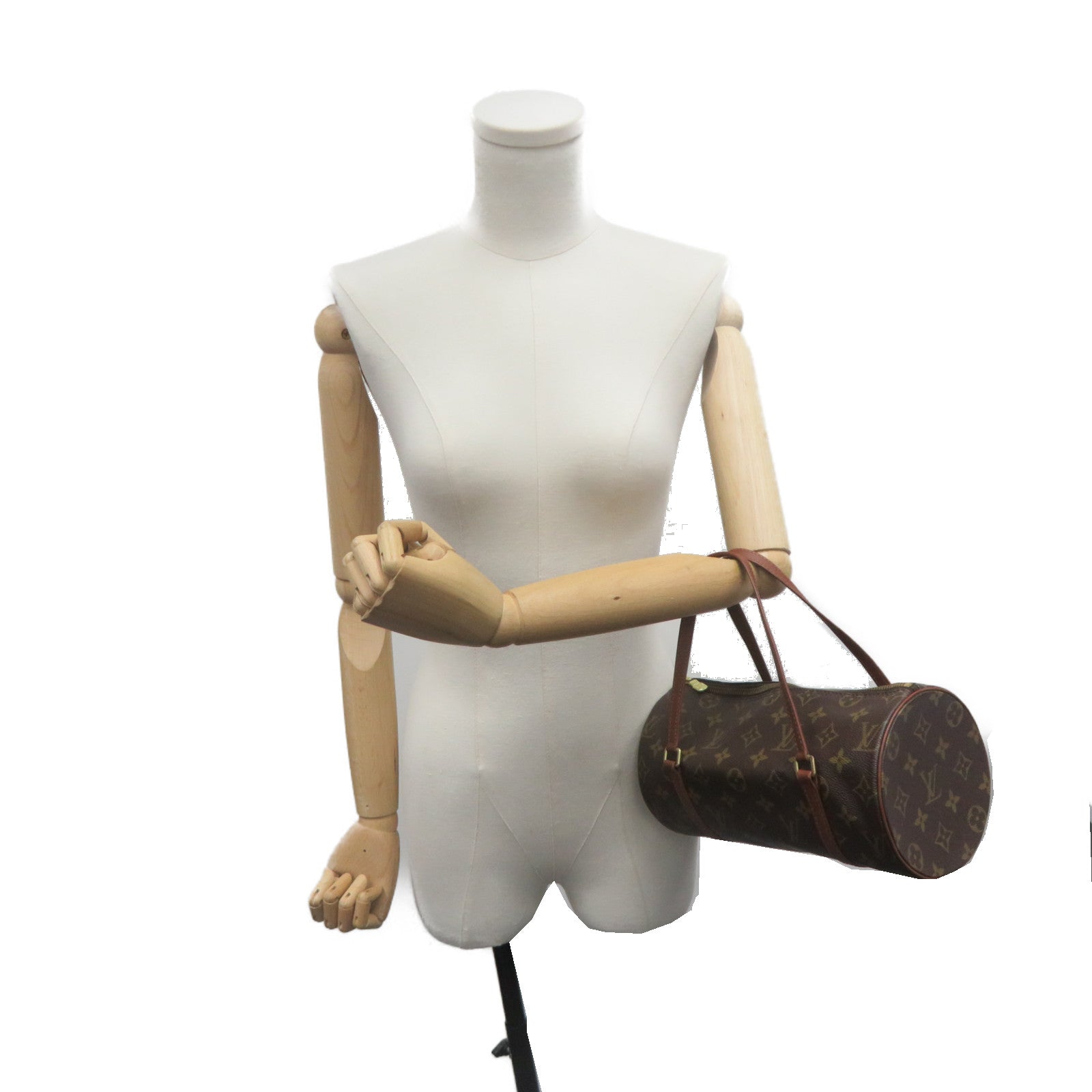 LOUIS VUITTON Monogram Papillon PM Shoulder Bag brown