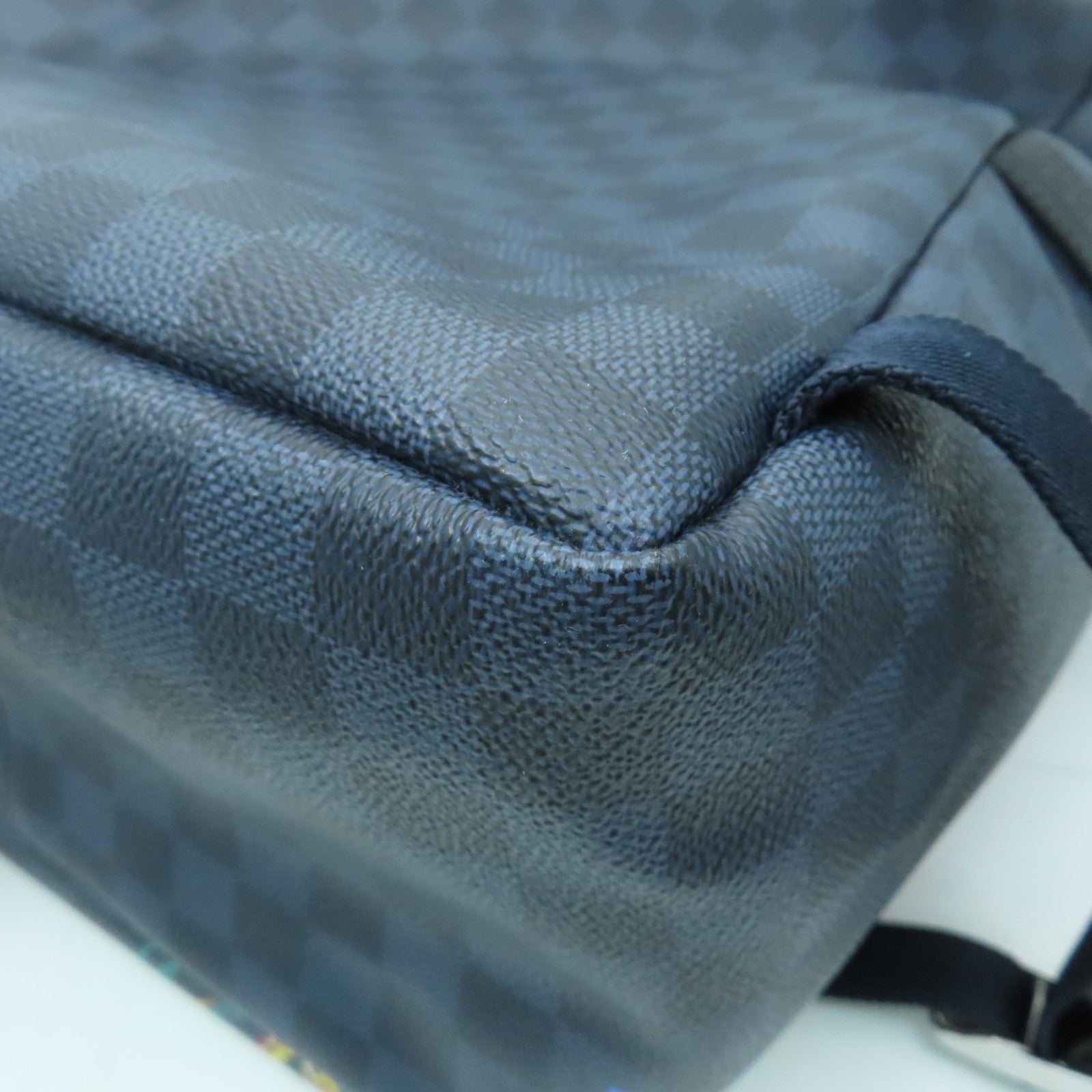LOUIS VUITTON Damier Apollo銀扣背包深藍色