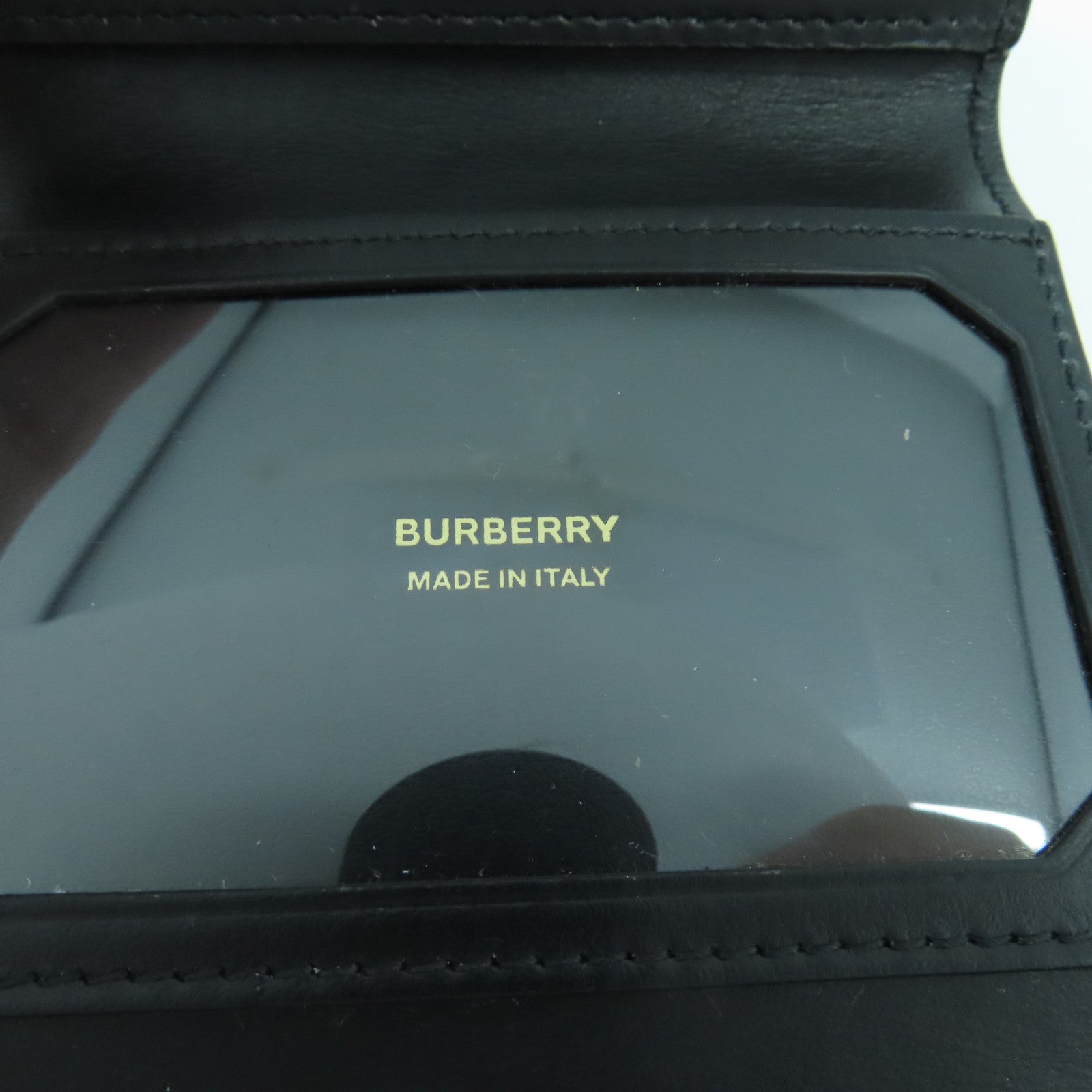 BURBERRY 牛皮皮革Card Case金扣卡片套黑色
