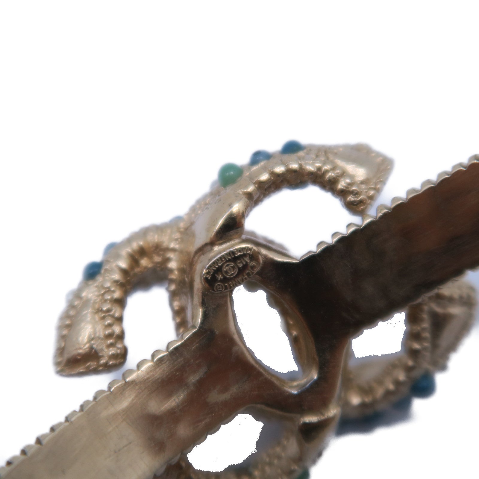 CHANEL 金屬Bangle手鐲金色/藍色