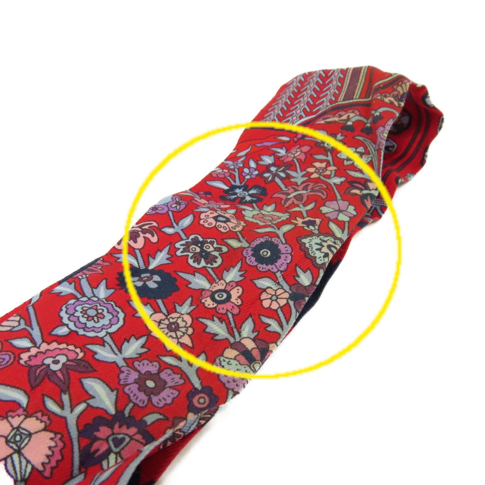 HERMES 【激減優惠】絲質Twilly Scarf絲巾紅色/彩色