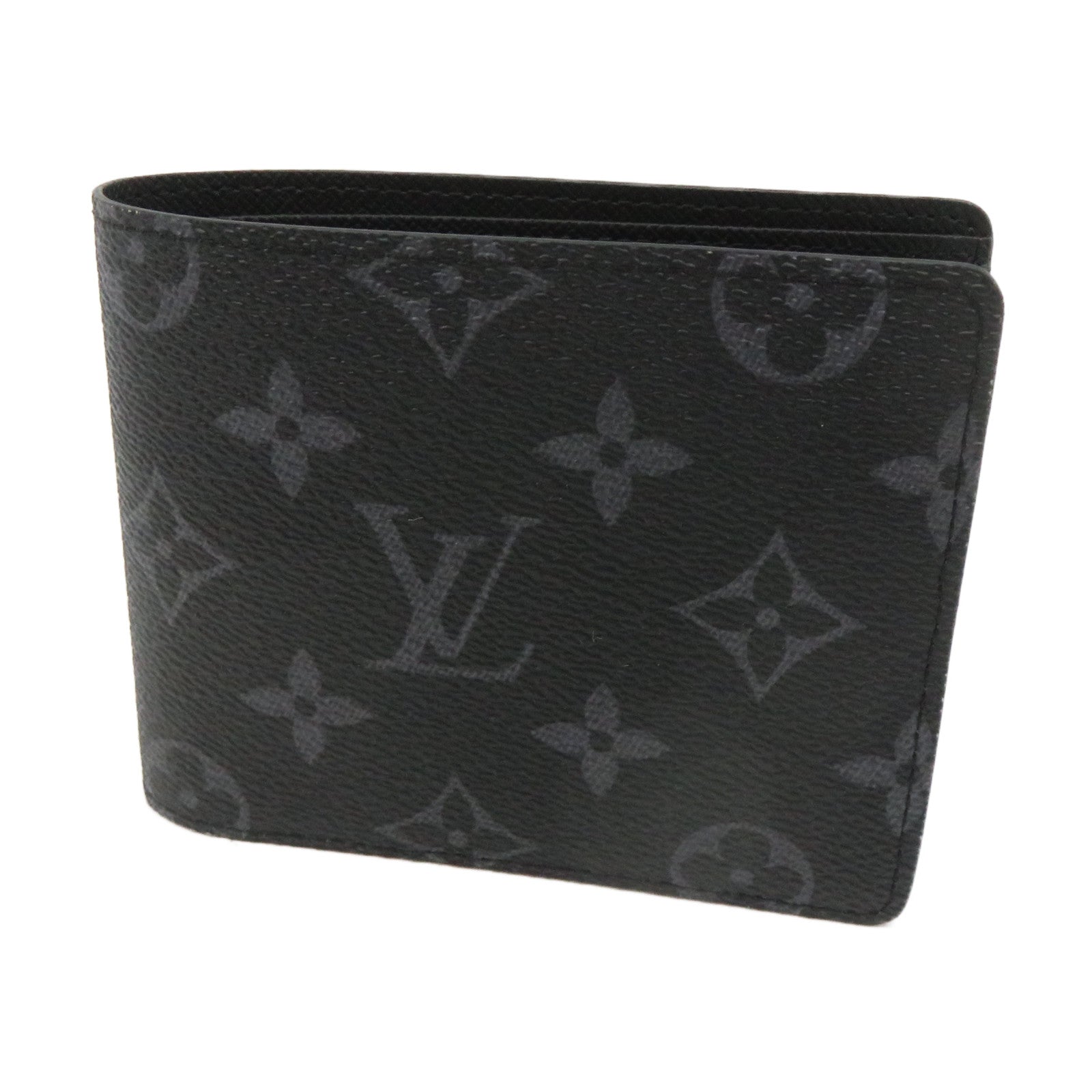 LOUIS VUITTON Monogram Eclipse Multiple Wallet Short Wallet黑色
