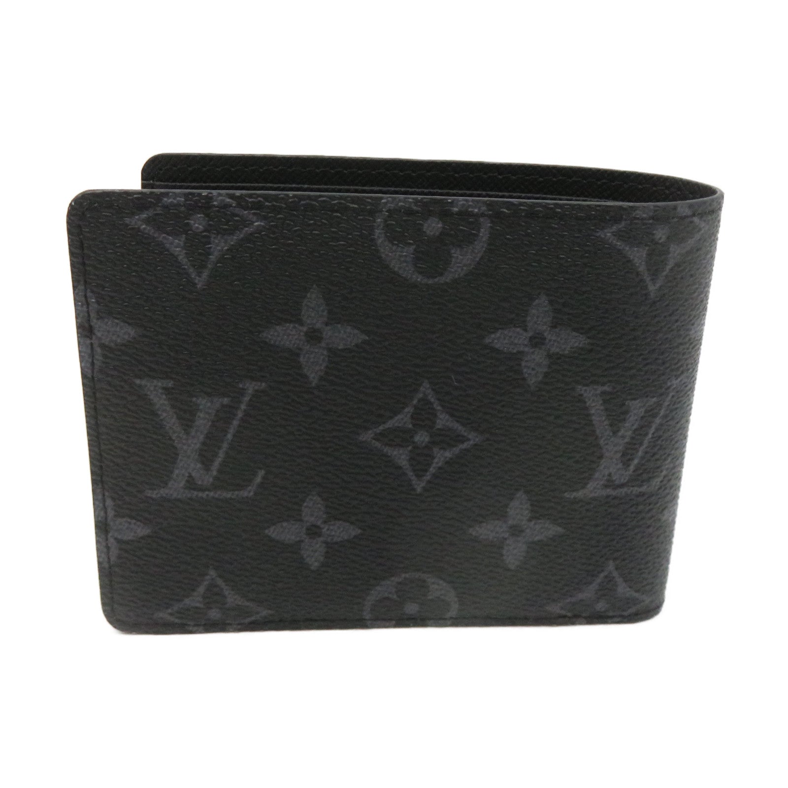 LOUIS VUITTON Monogram Eclipse Multiple Wallet Short Wallet黑色