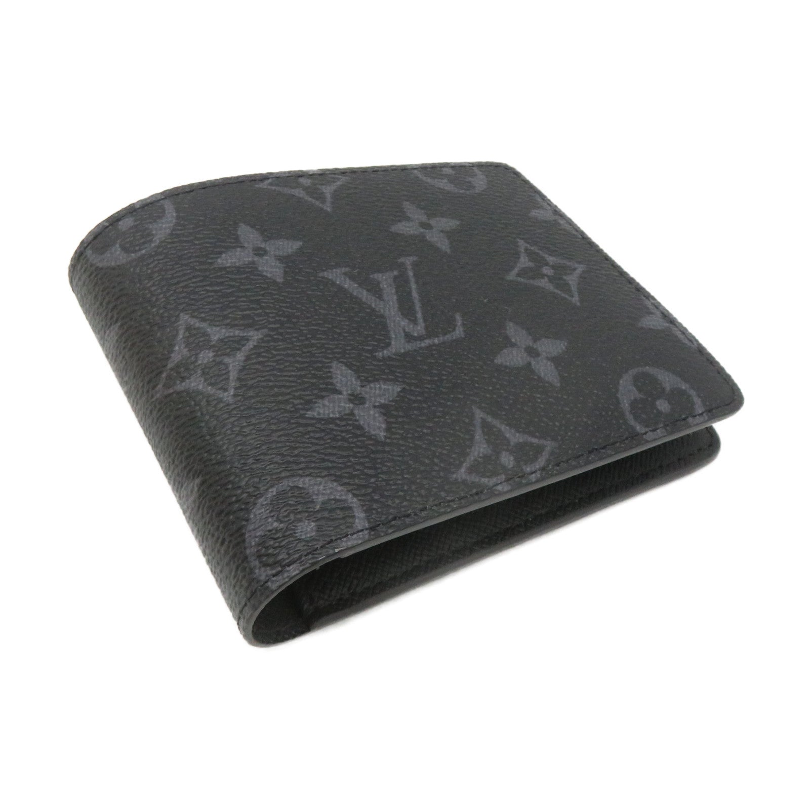 LOUIS VUITTON Monogram Eclipse Multiple Wallet Short Wallet黑色
