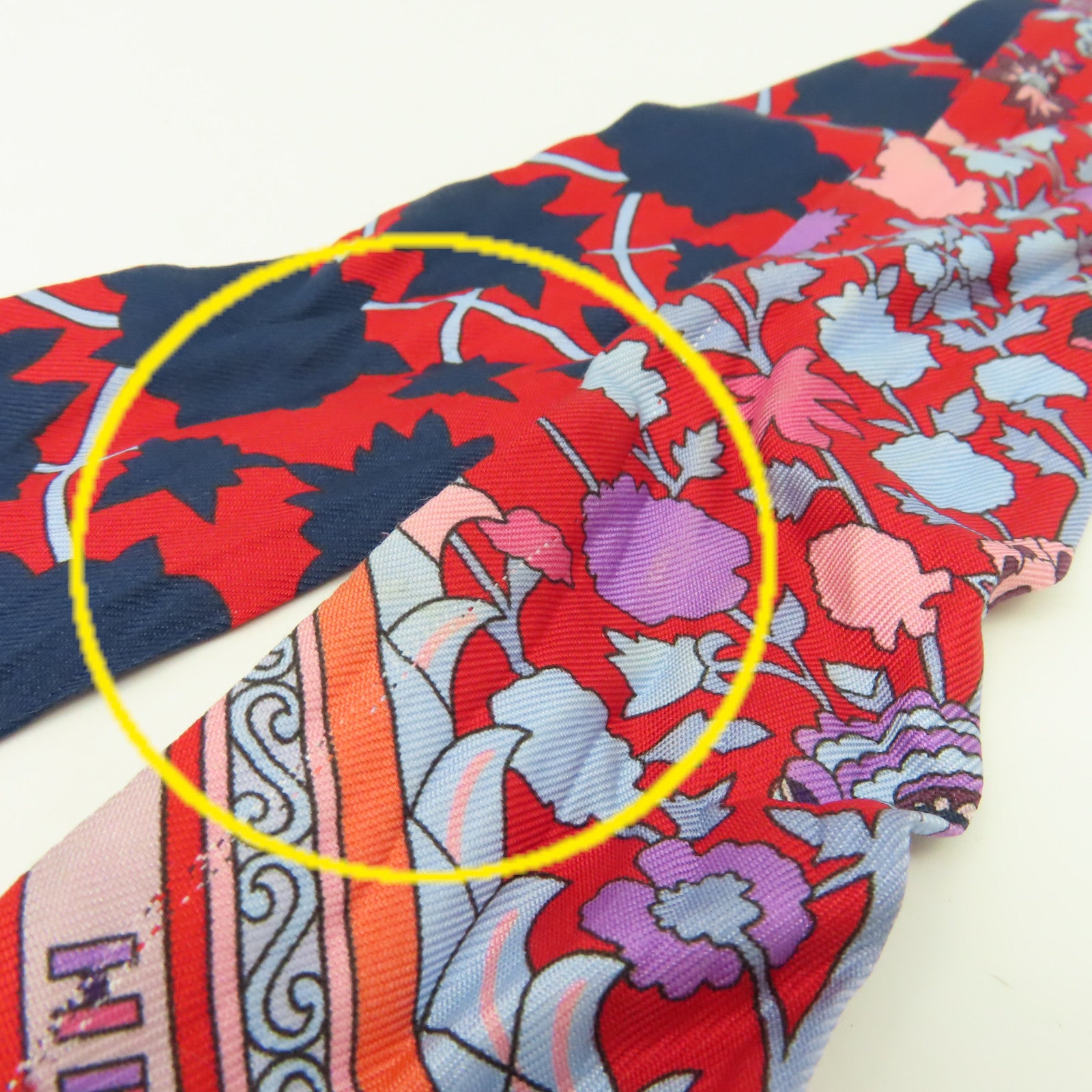 HERMES 【激減優惠】絲質Twilly Scarf絲巾紅色/彩色