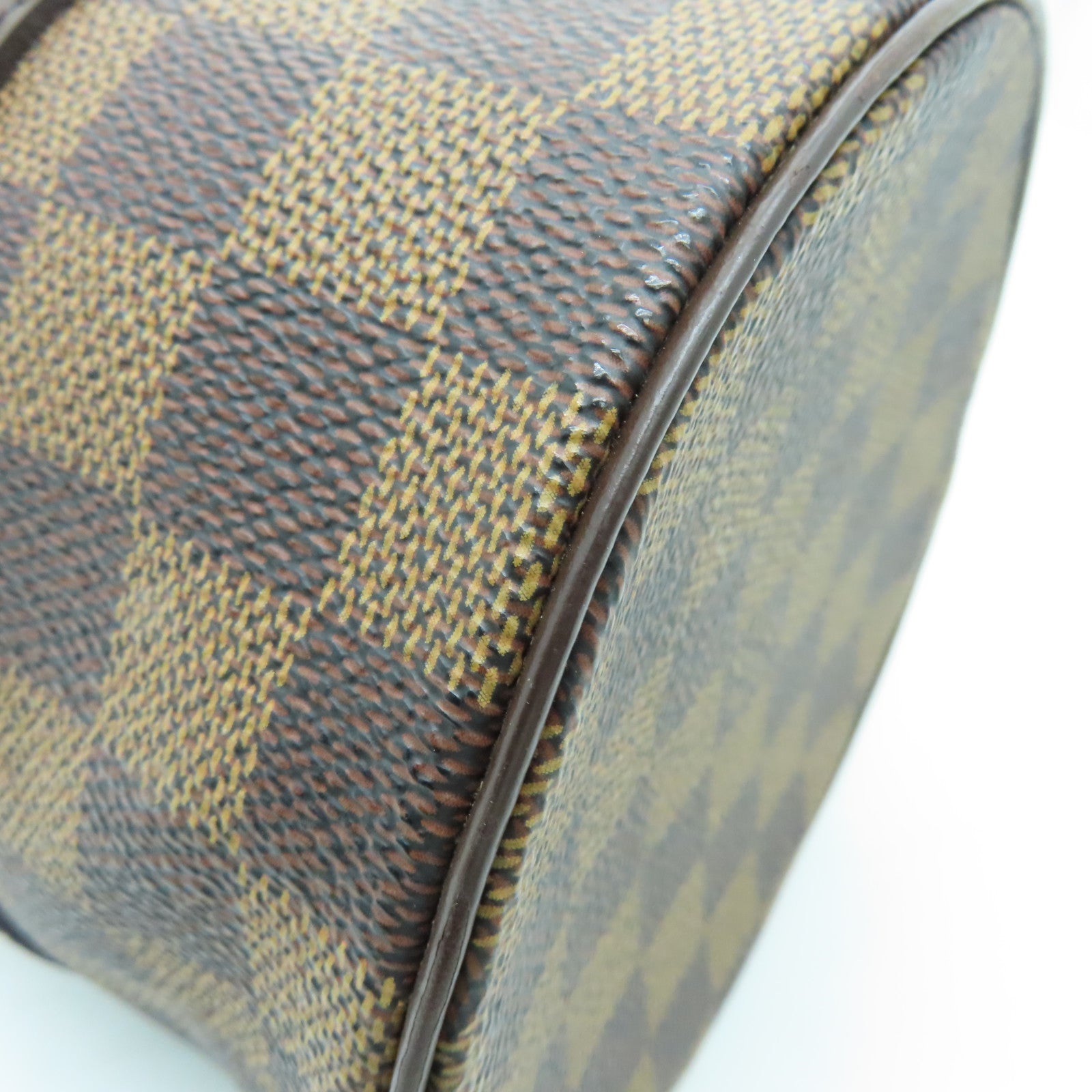 LOUIS VUITTON Damier Ebene Papillon PM金扣肩背袋啡色