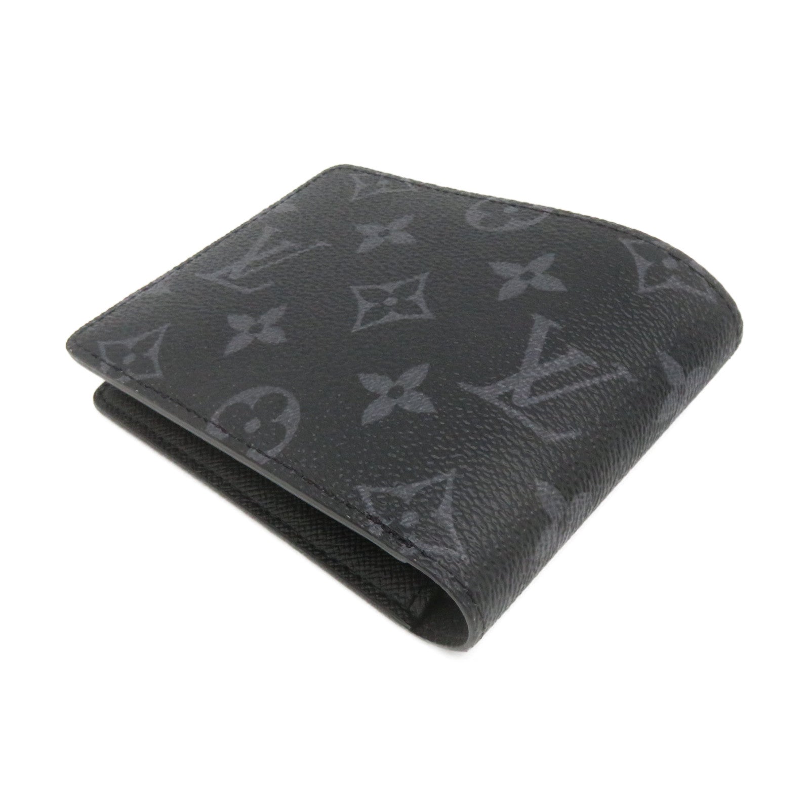 LOUIS VUITTON Monogram Eclipse Multiple Wallet Short Wallet黑色