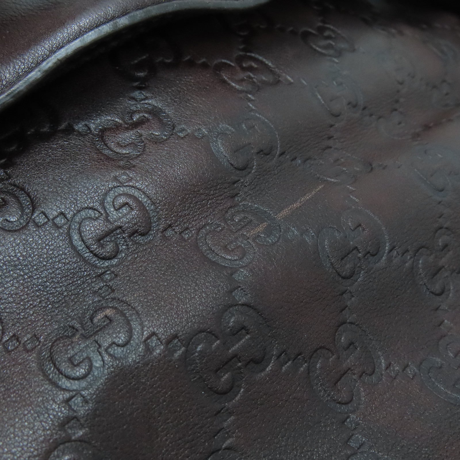 GUCCI 皮革Shoulder Bag金扣肩背袋啡色