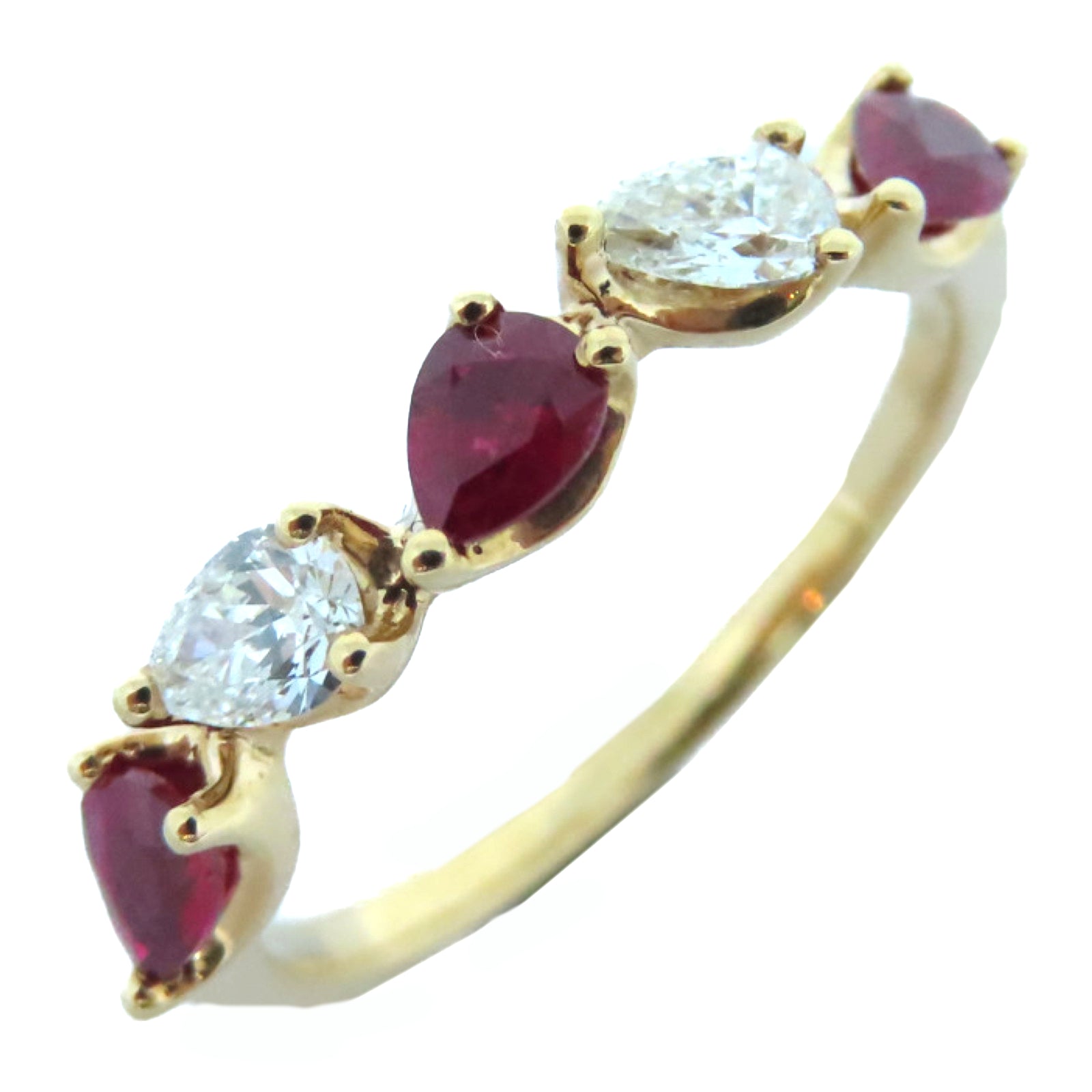 JEWELRY 【激减优惠】18K玫瑰金0.53ct红宝石/0.28ct钻石戒指US#6