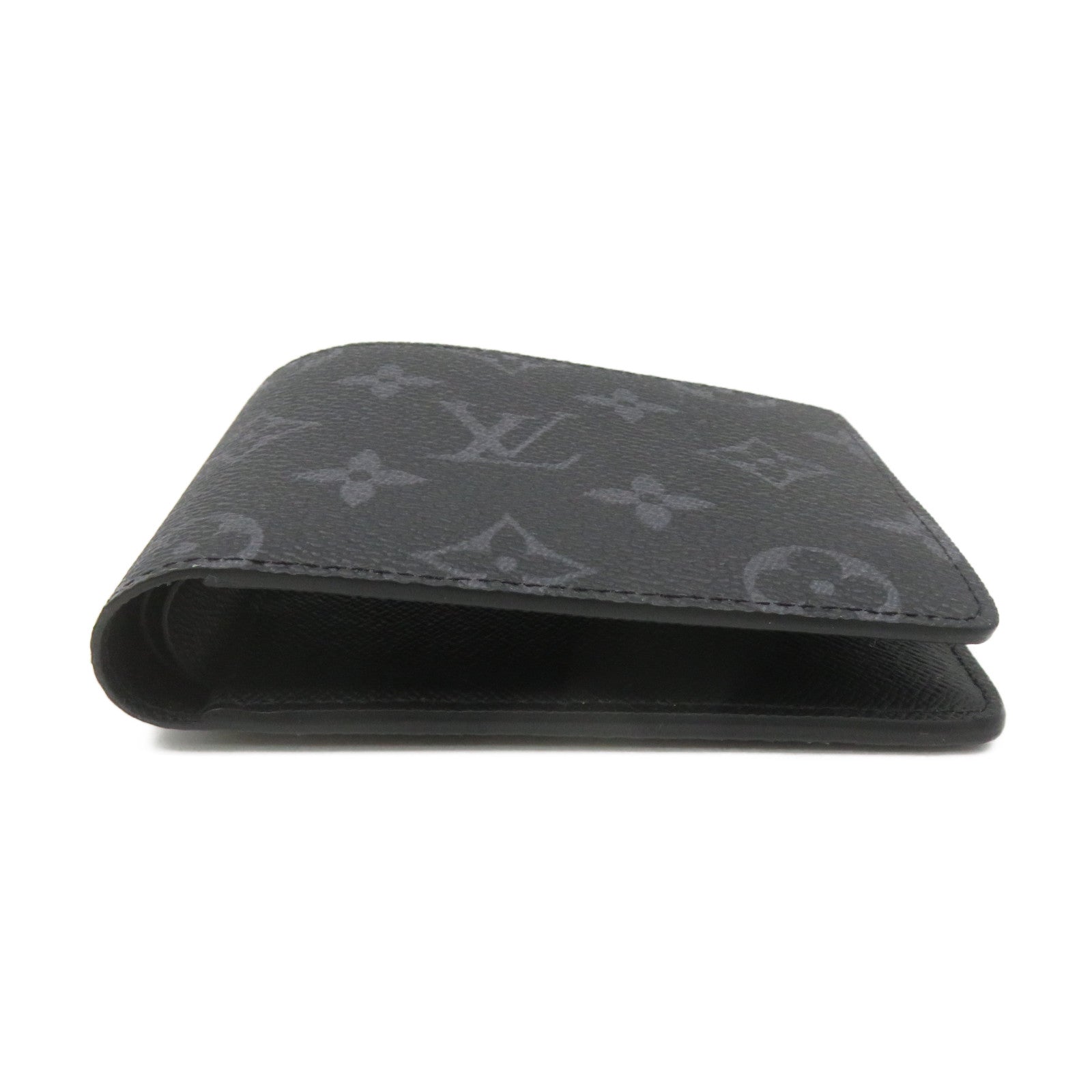 LOUIS VUITTON Monogram Eclipse Multiple Wallet Short Wallet黑色