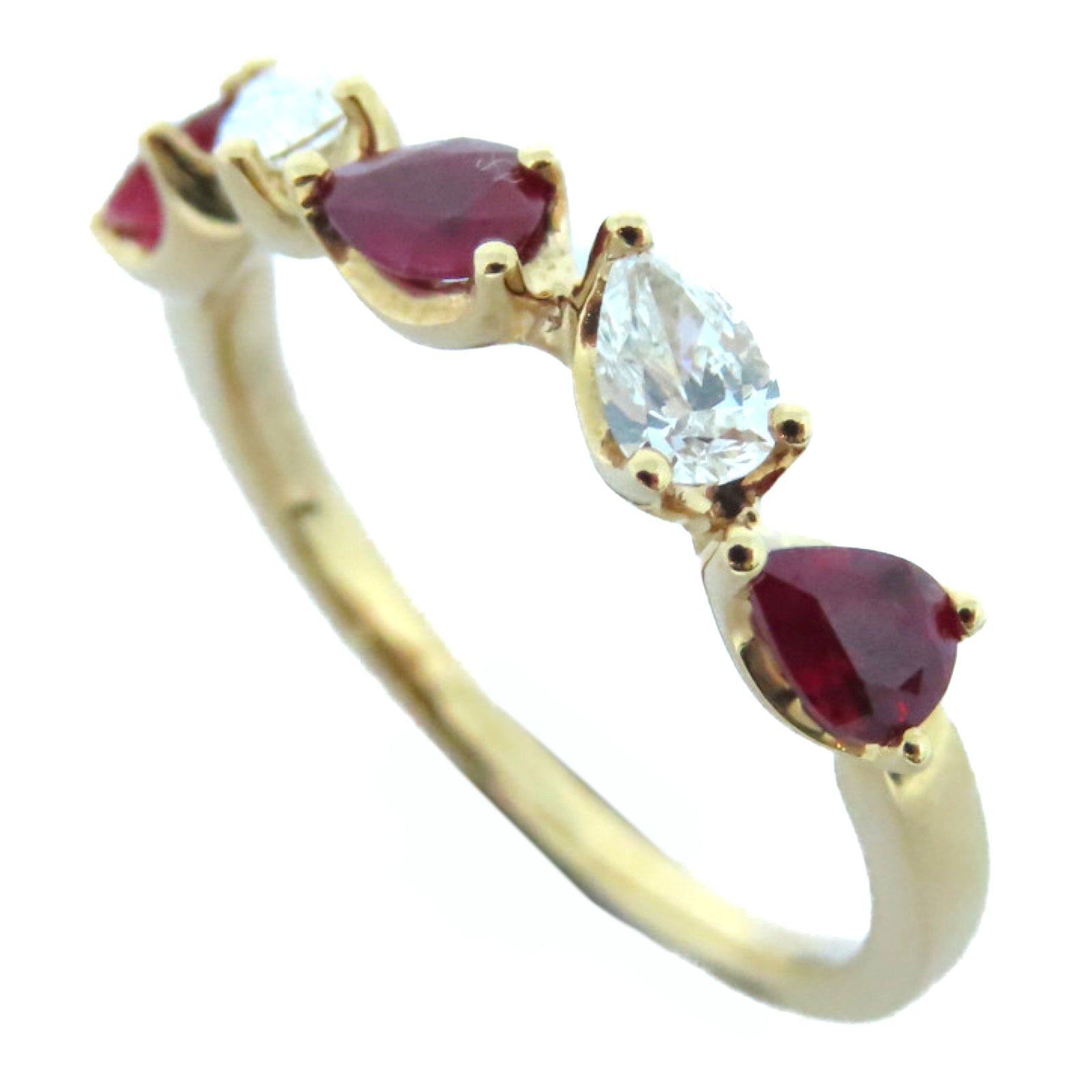 JEWELRY 【激减优惠】18K玫瑰金0.53ct红宝石/0.28ct钻石戒指US#6