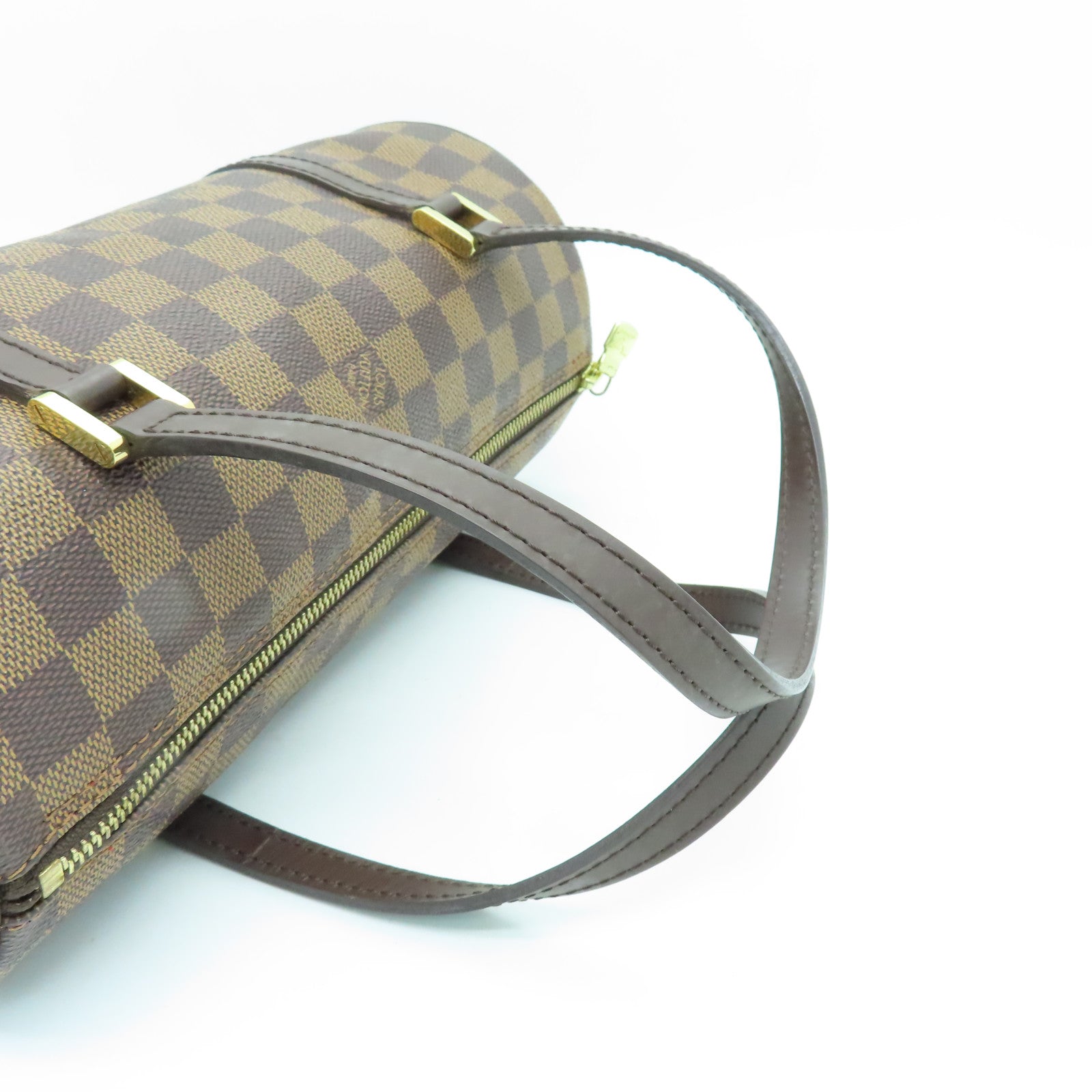 LOUIS VUITTON Damier Ebene Papillon PM金扣肩背袋啡色