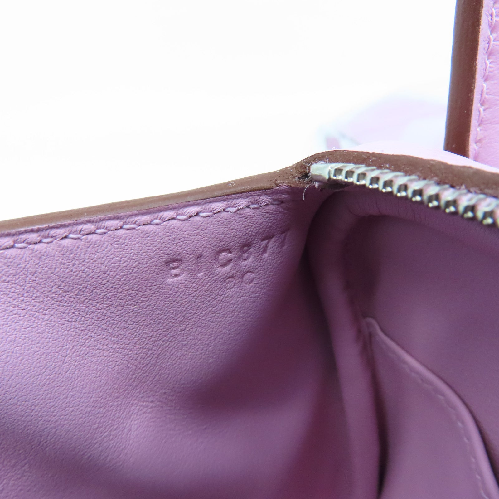 HERMES Clemence Leather Mini Lindy Silver Buckle Handle Shoulder Bag Purple