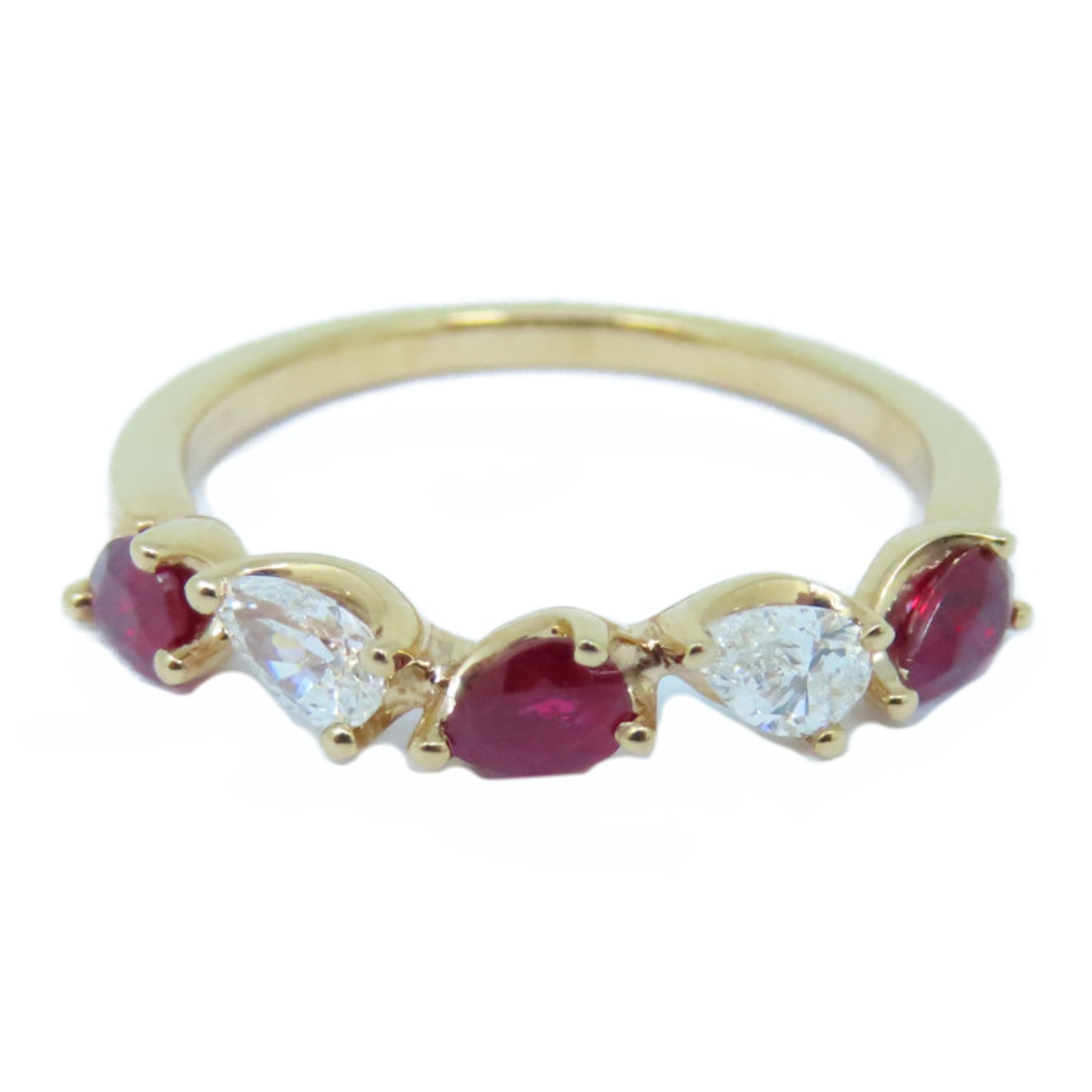 JEWELRY 【激减优惠】18K玫瑰金0.53ct红宝石/0.28ct钻石戒指US#6