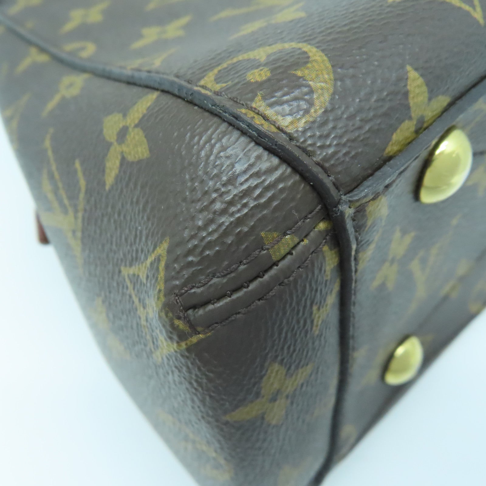 LOUIS VUITTON Monogram Montaigne BB金扣手挽肩背兩用袋啡色