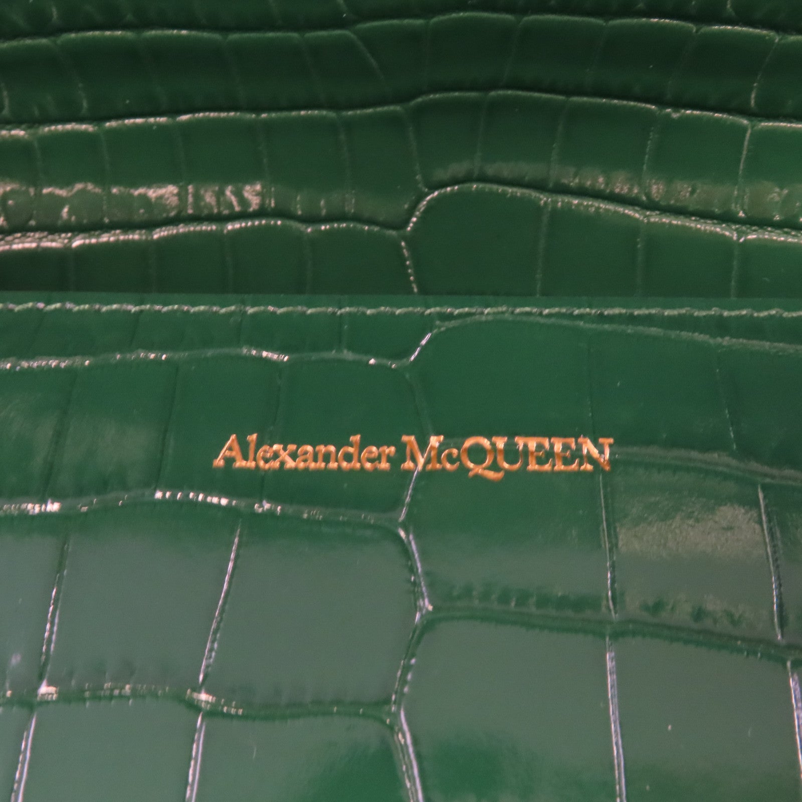 Alexander McQueen 牛皮皮革Chain Shoulder Bag金扣鏈帶肩背袋綠色