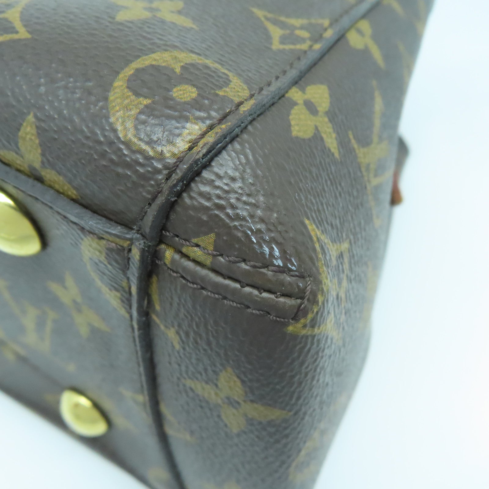 LOUIS VUITTON Monogram Montaigne BB金扣手挽肩背兩用袋啡色