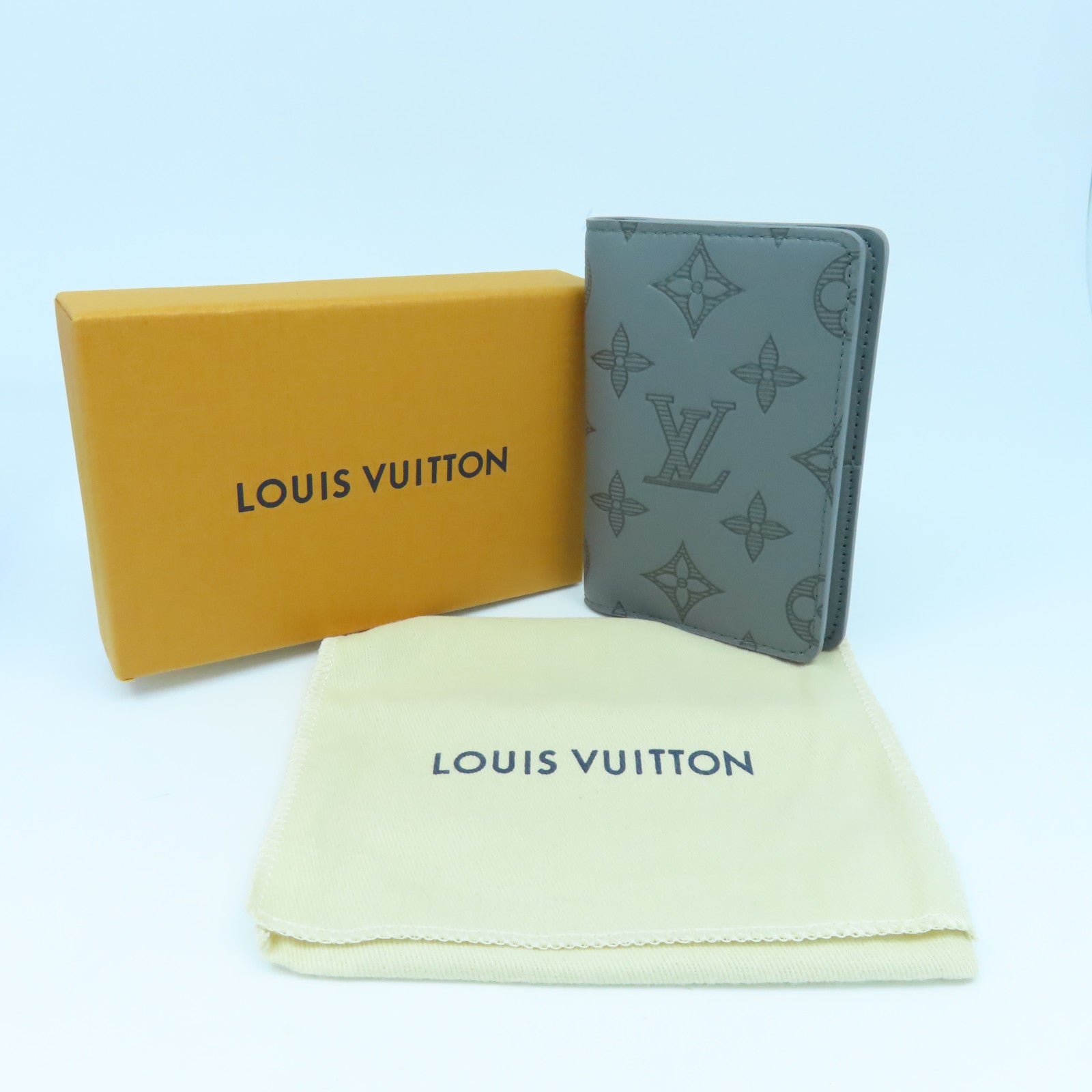LOUIS VUITTON 【激減優惠】Monogram Shadow Pocket Organizer卡片套灰色