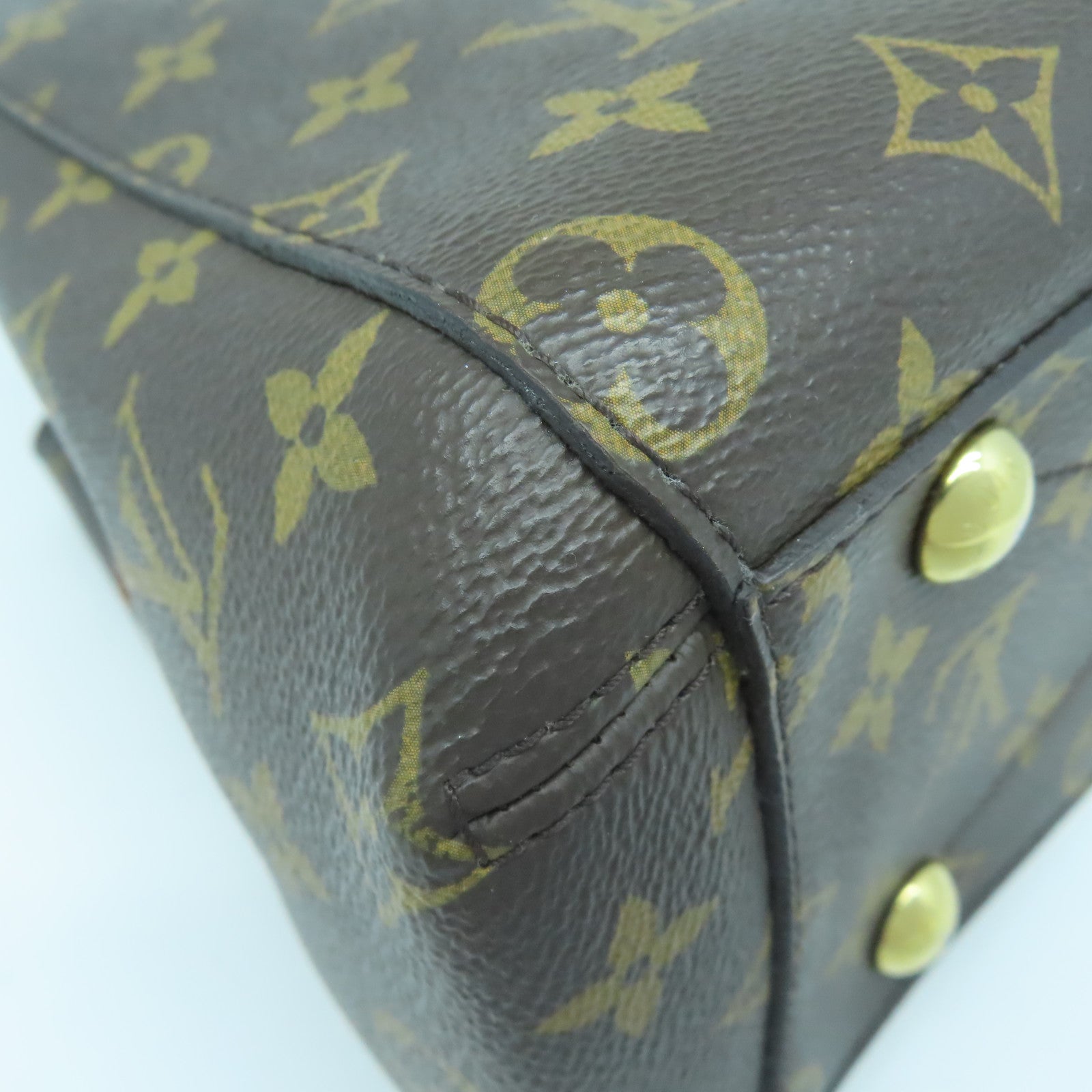 LOUIS VUITTON Monogram Montaigne BB金扣手挽肩背兩用袋啡色