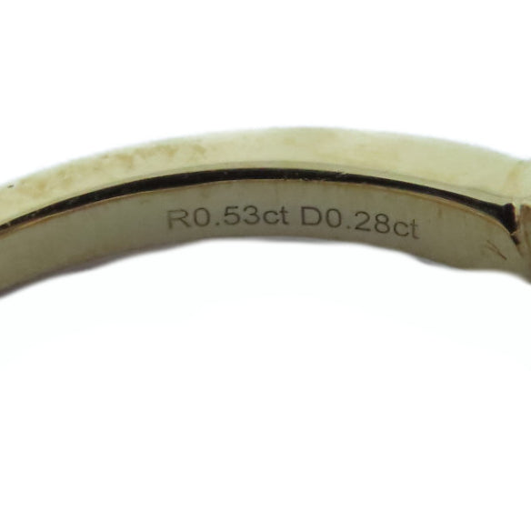 JEWELRY 【激减优惠】18K玫瑰金0.53ct红宝石/0.28ct钻石戒指US#6