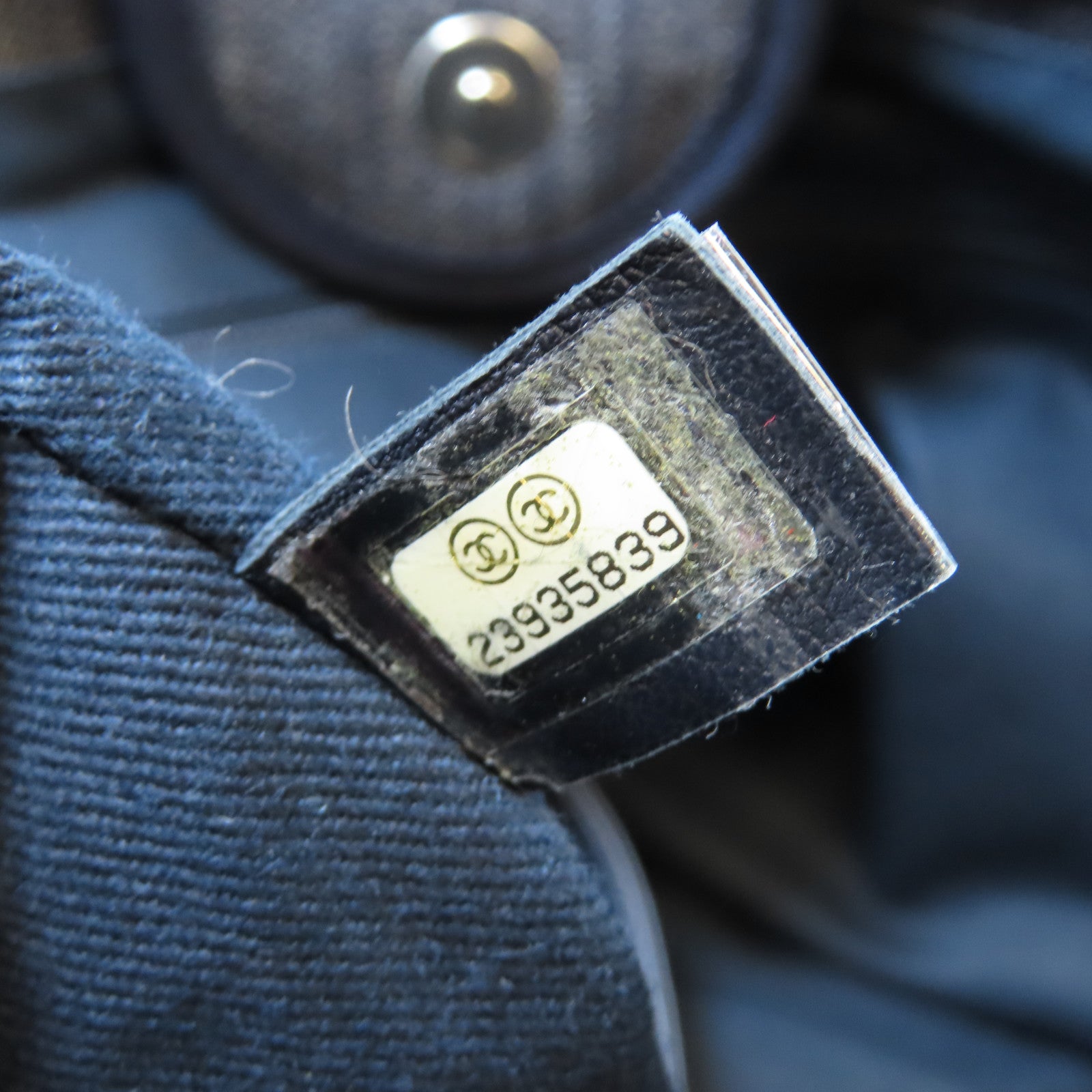 CHANEL 牛仔布Deauville Tote Bag銀扣手挽肩背兩用袋藍色/橙色