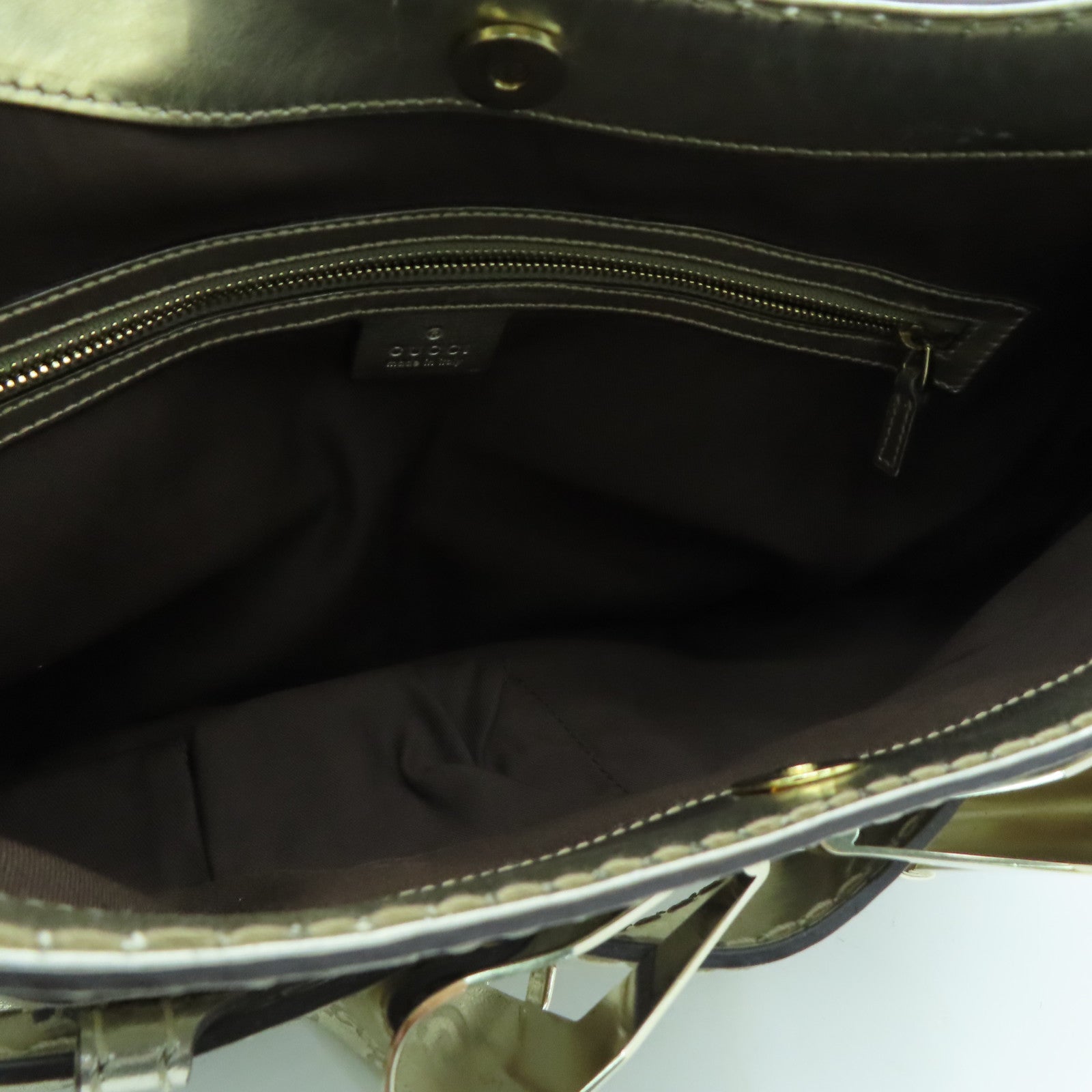 GUCCI 牛皮皮革Shoulder Bag金扣肩背袋香槟金色