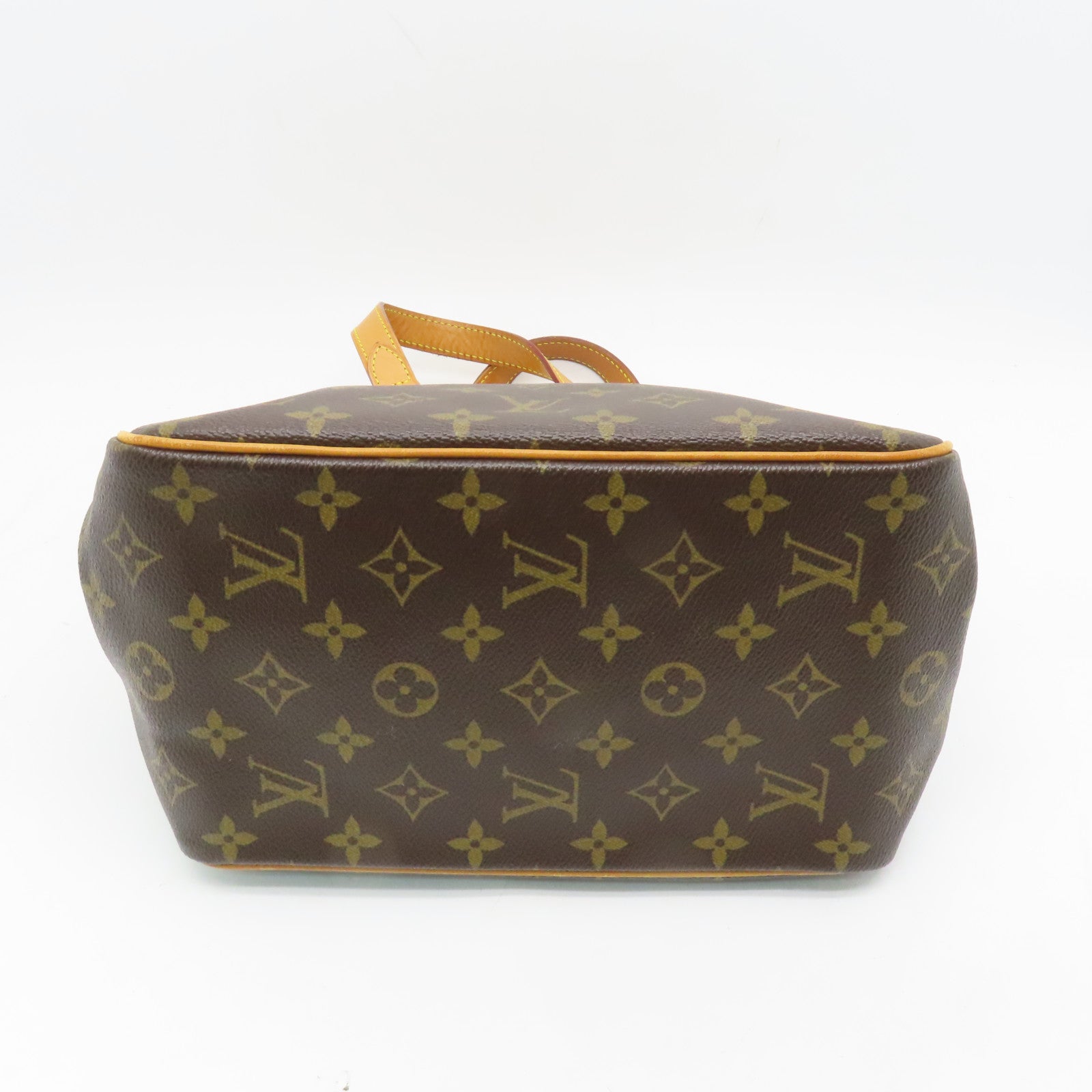 LOUIS VUITTON Monogram Batignolles Gold Buckle Handle Bag Brown