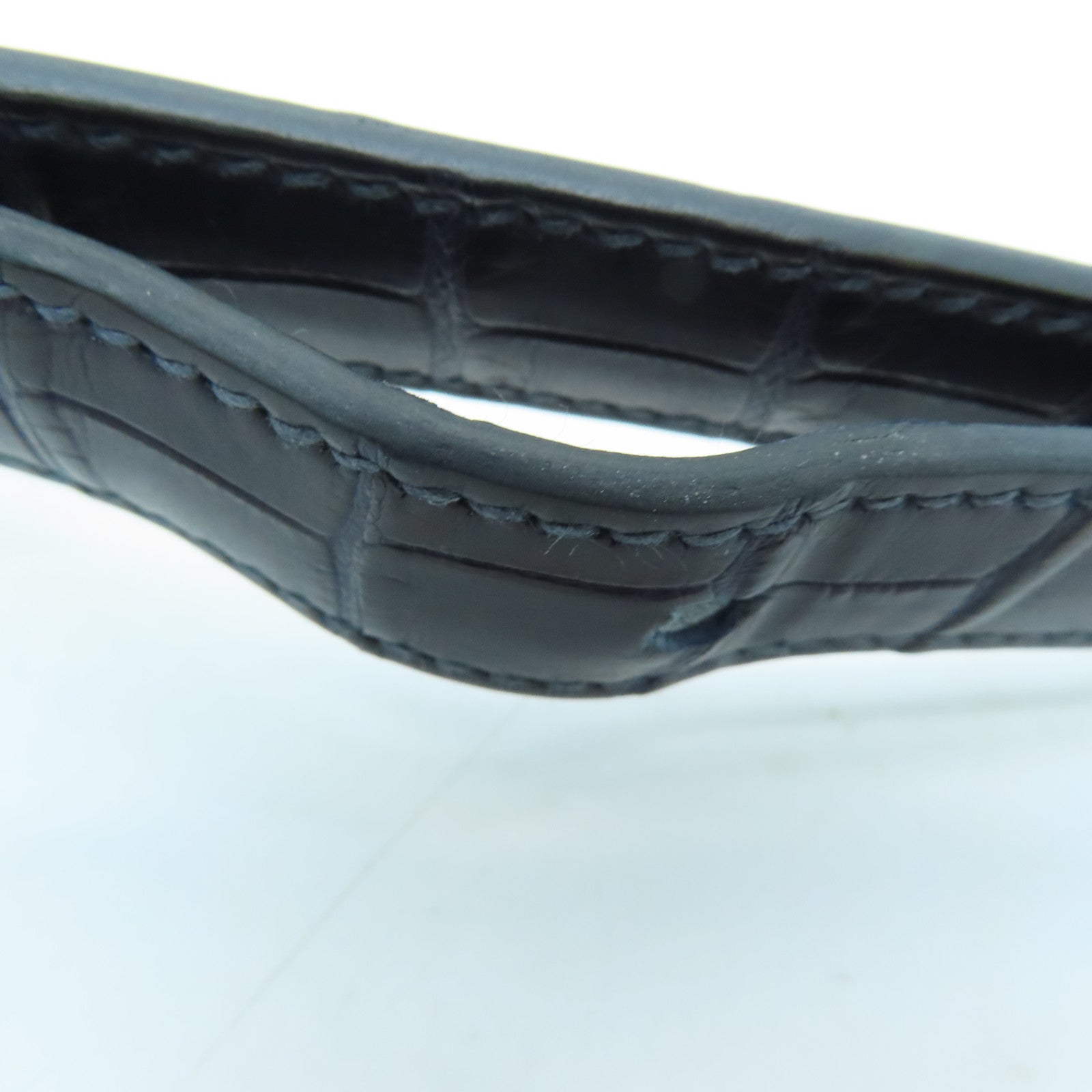 HERMES 【激减优惠】Matte Alligator皮革2002 Shoulder Bag银扣肩背袋Blue Nuit/深蓝色