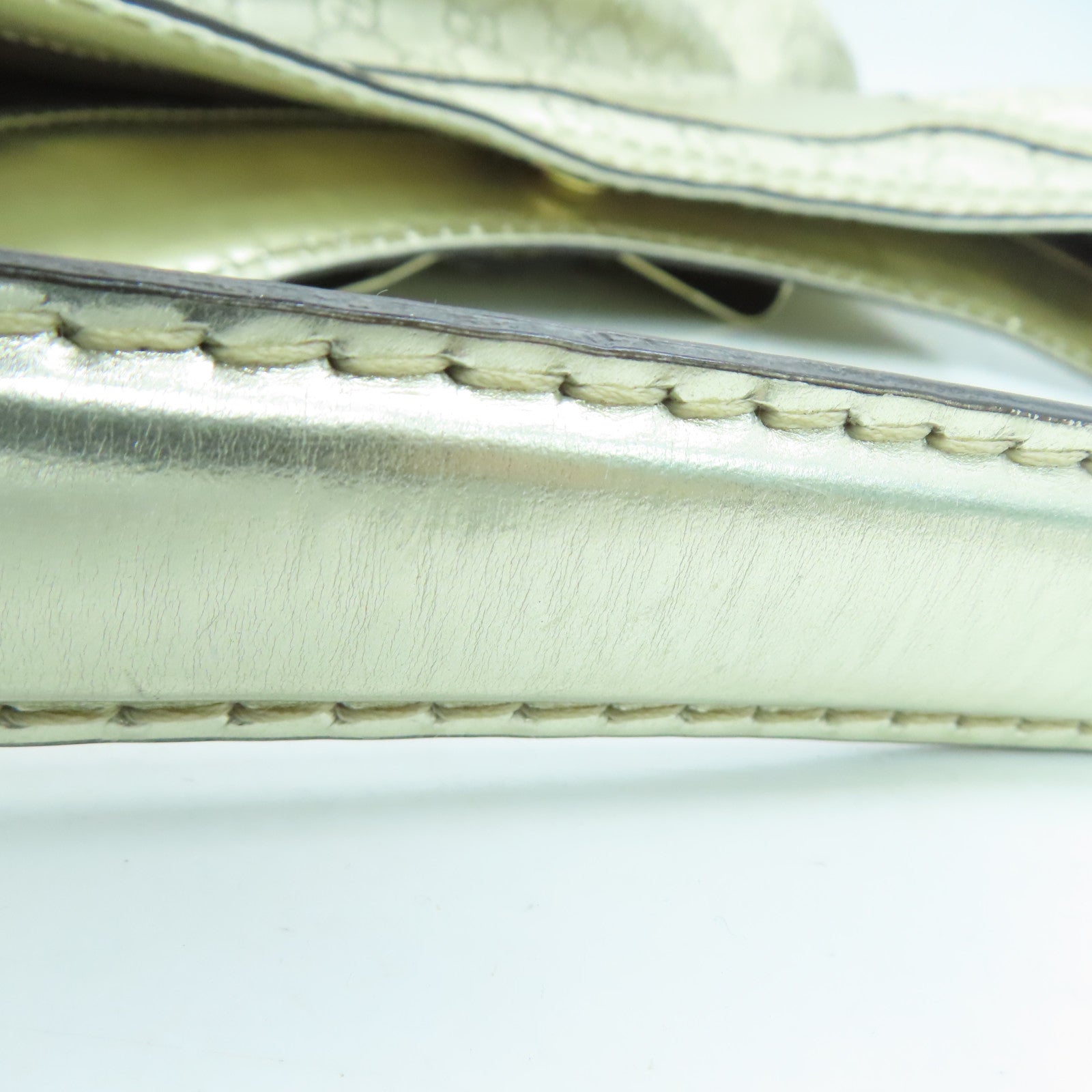 GUCCI 牛皮皮革Shoulder Bag金扣肩背袋香槟金色