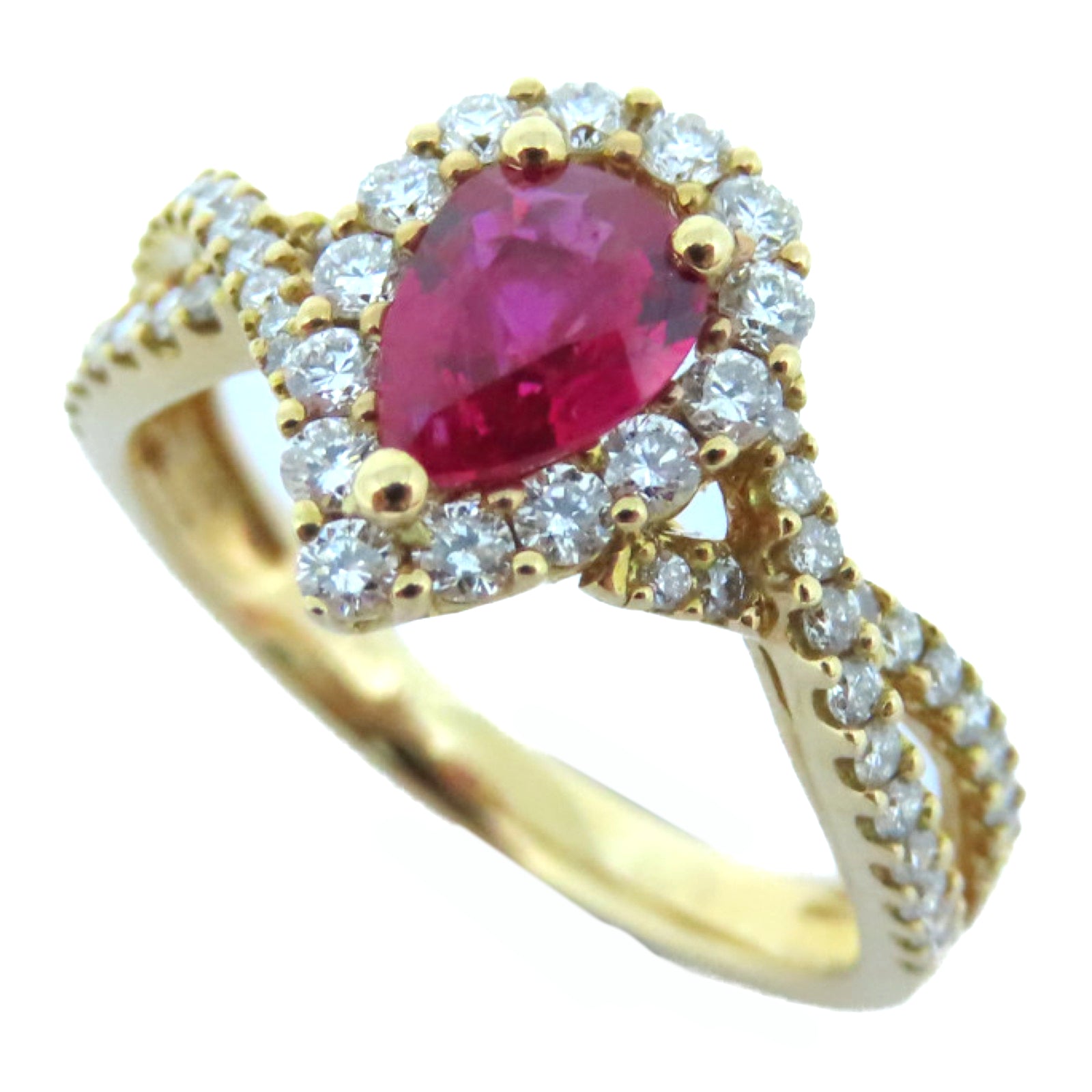 JEWELRY 【激減優惠】18K玫瑰金Ruby Ring 0.73ct/0.54ct紅寶石戒指US#6.5