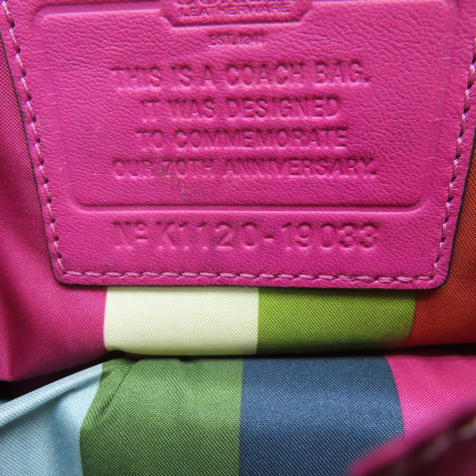 COACH 【激減優惠】帆布Shoulder Bag銀扣肩背袋棕色/粉紅色