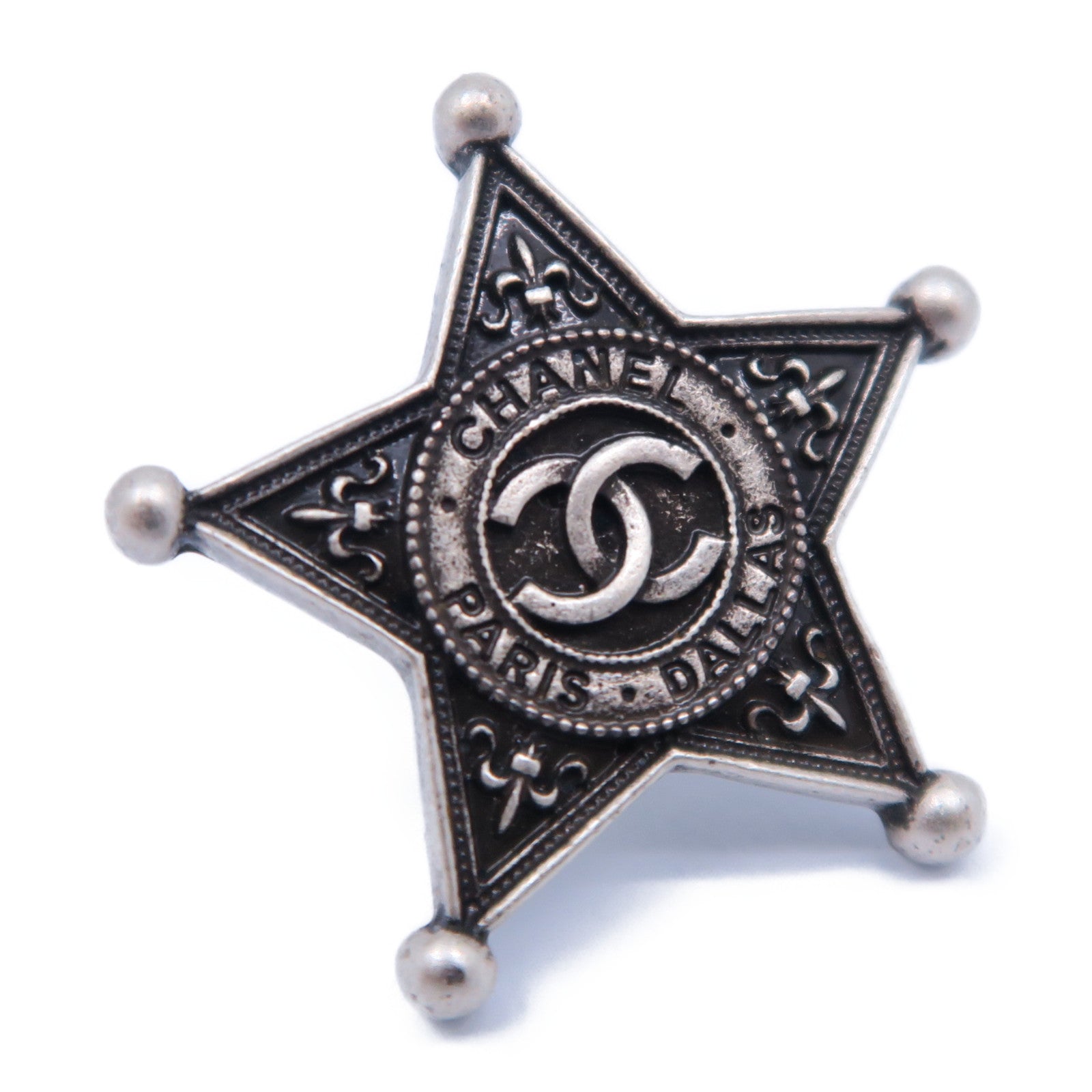 CHANEL 金屬Earrings耳環銀色/黑色