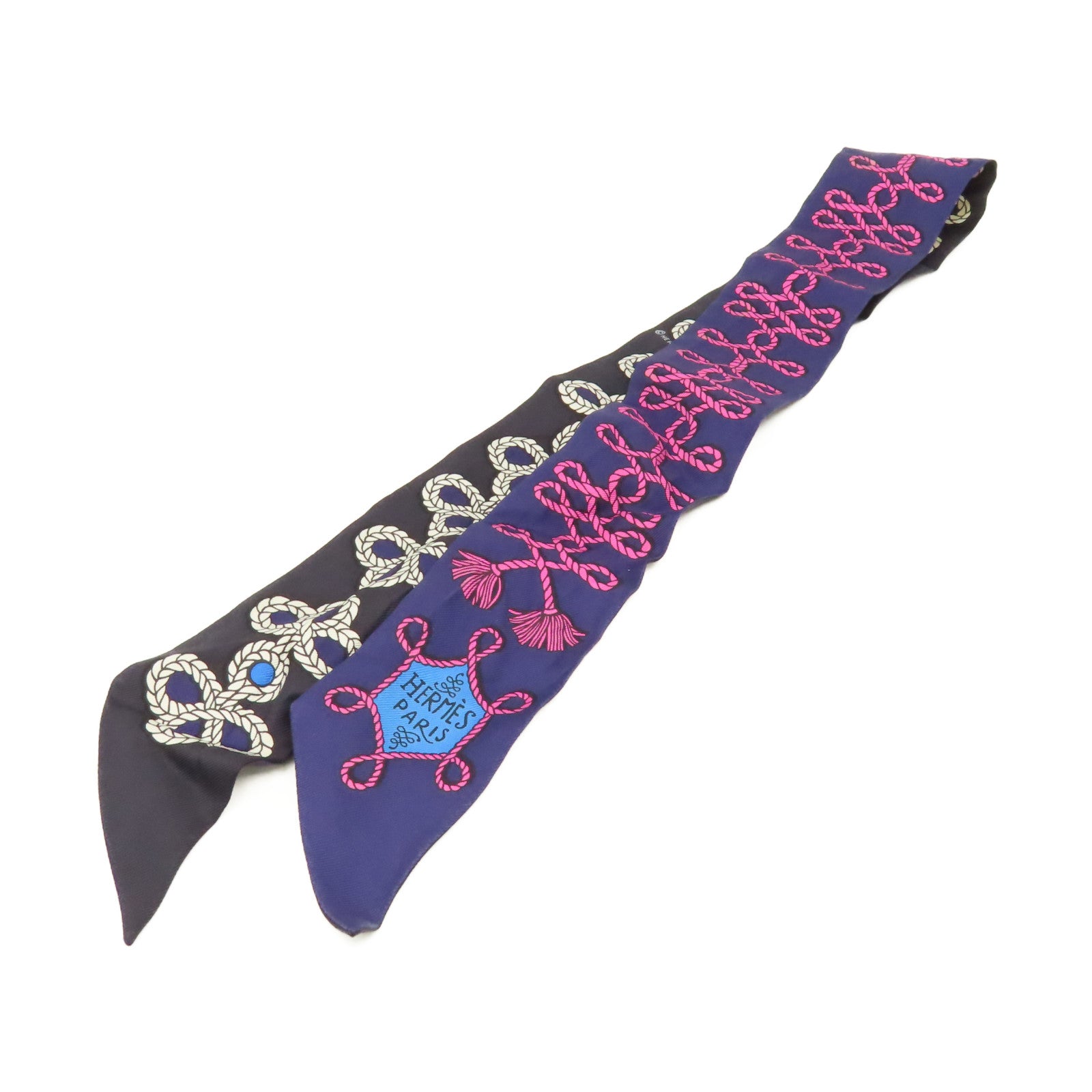 HERMES 【激減優惠】絲質Twilly Scarf絲巾粉紅色/紫色/黑色/彩色