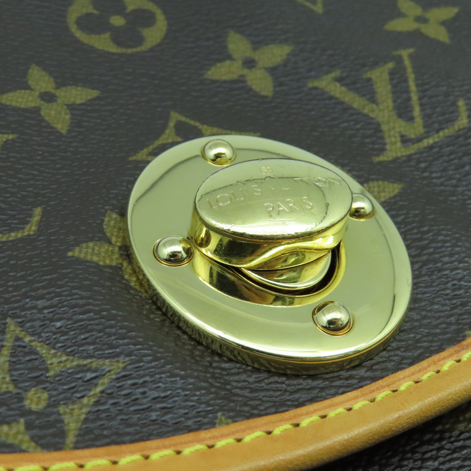 LOUIS VUITTON Monogram Tulum GM金扣肩背袋啡色