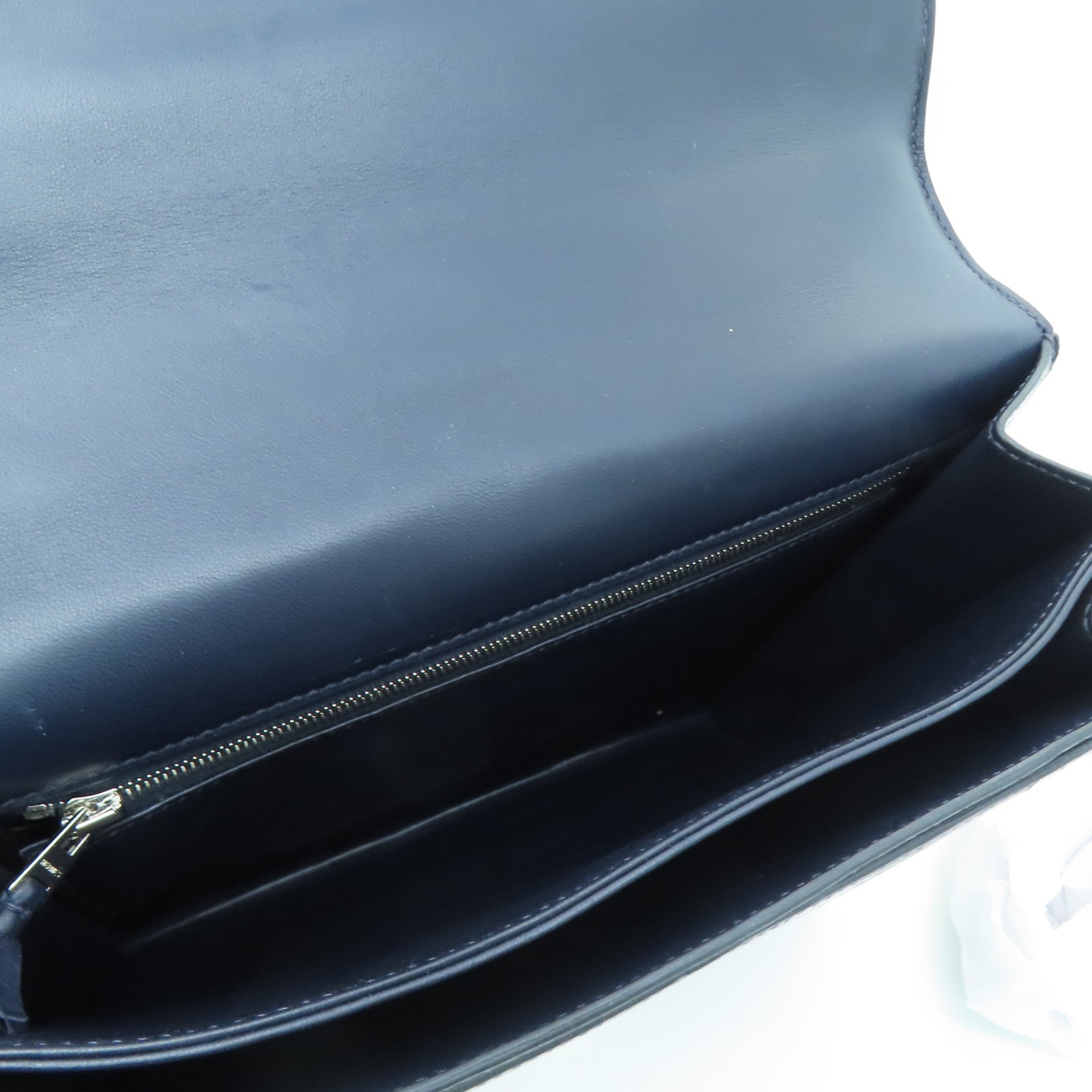 HERMES 【激减优惠】Matte Alligator皮革2002 Shoulder Bag银扣肩背袋Blue Nuit/深蓝色