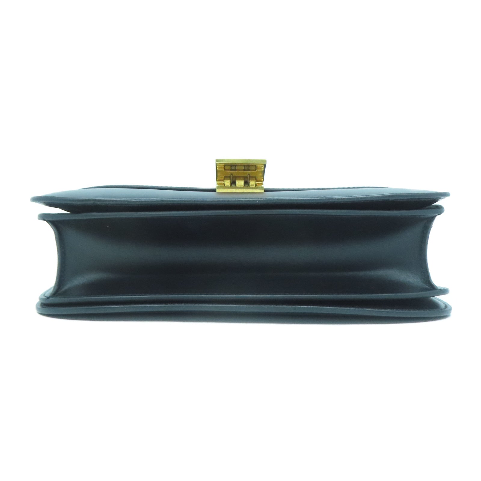 CELINE 牛皮皮革Box Classic金扣肩背袋黑色