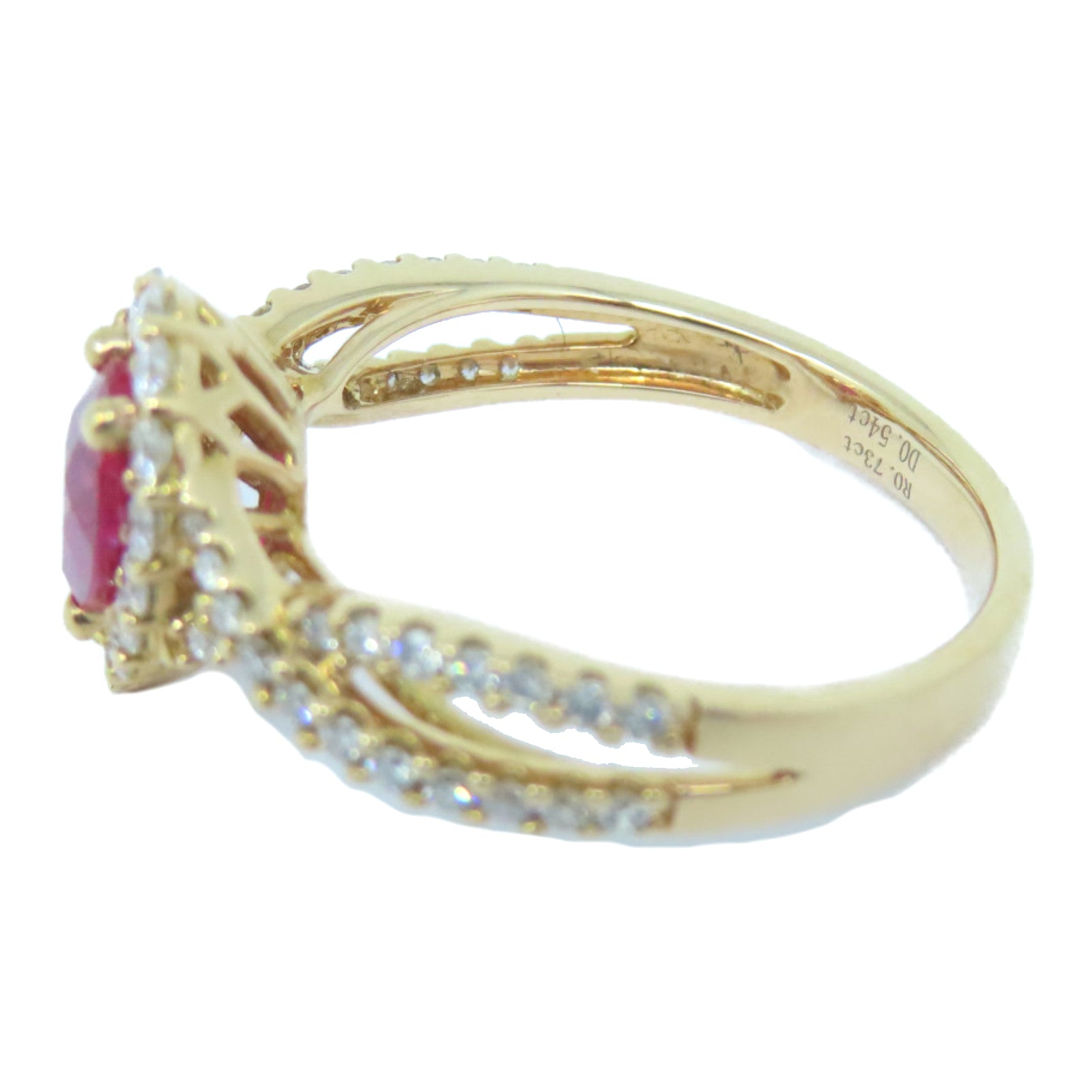 JEWELRY 【激減優惠】18K玫瑰金Ruby Ring 0.73ct/0.54ct紅寶石戒指US#6.5