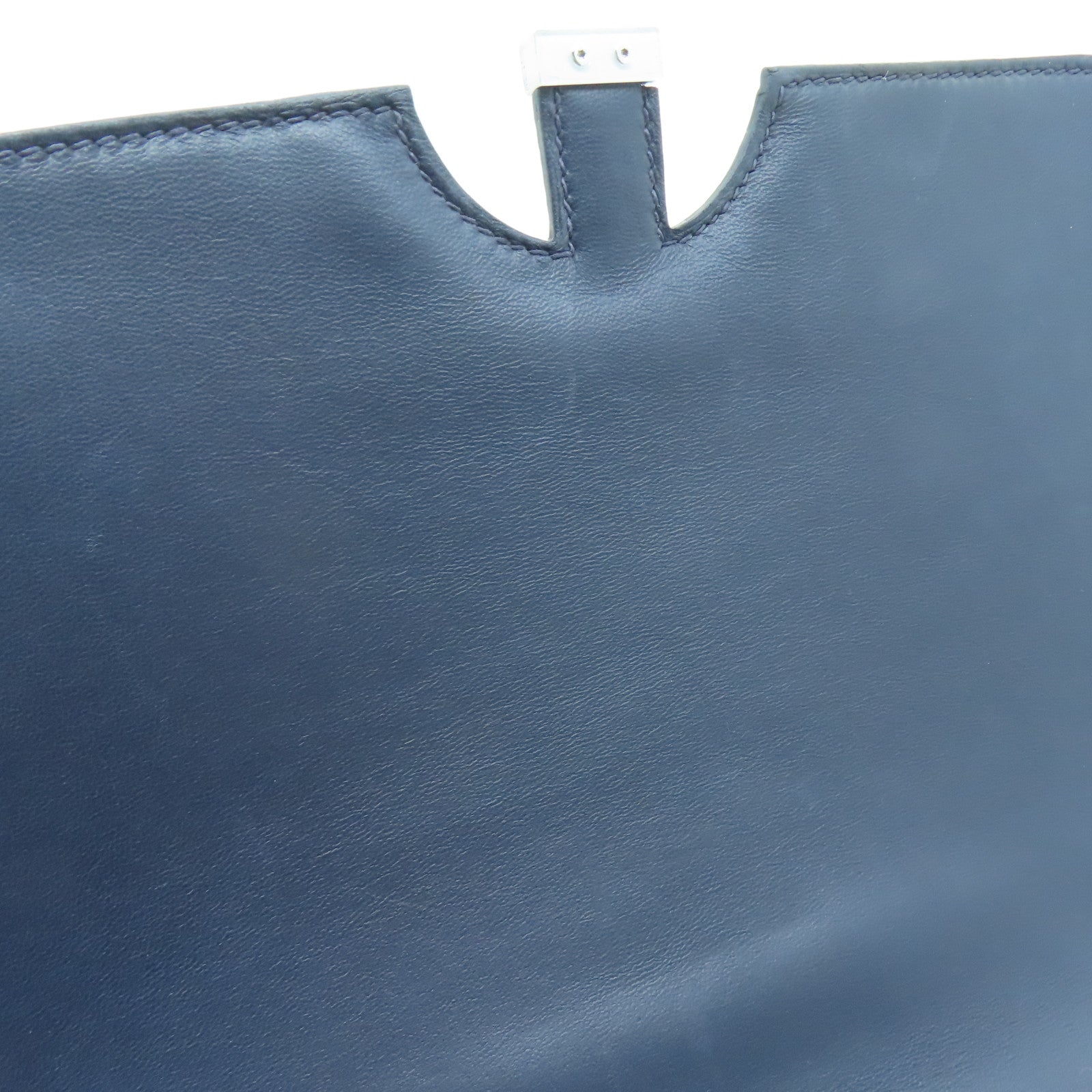 HERMES 【激减优惠】Matte Alligator皮革2002 Shoulder Bag银扣肩背袋Blue Nuit/深蓝色