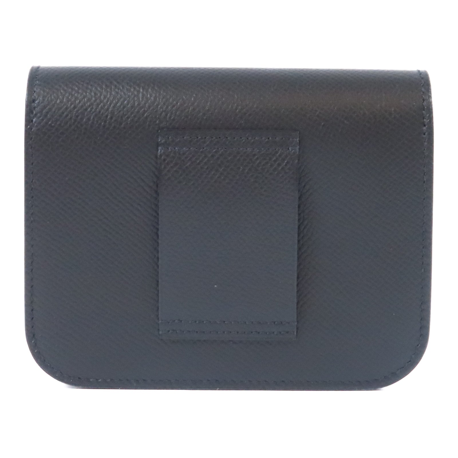 HERMES Epsom皮革Constance Slim金扣錢包Noir黑色