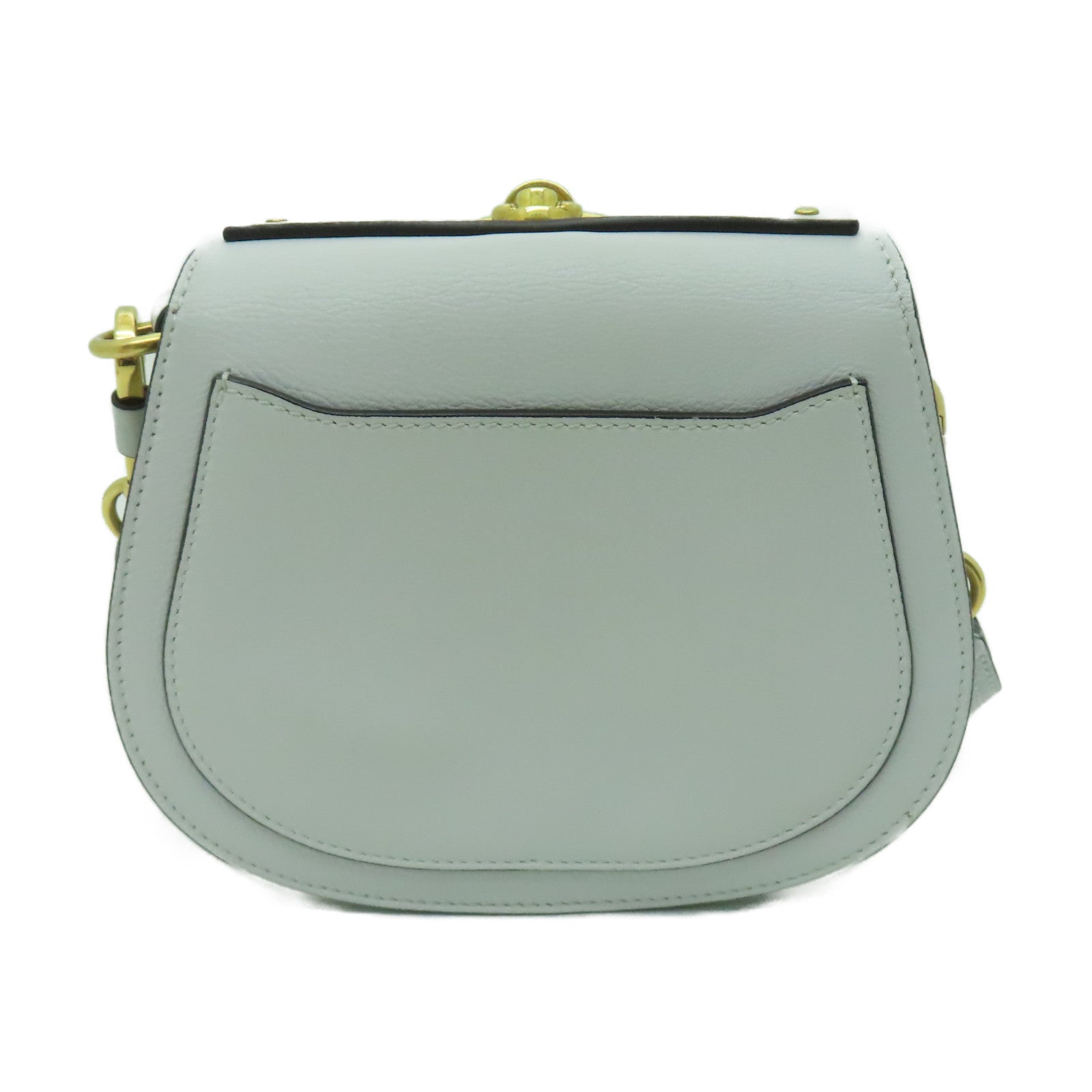 Chloe 牛皮皮革Shoulder Bag金扣肩背袋淺藍色